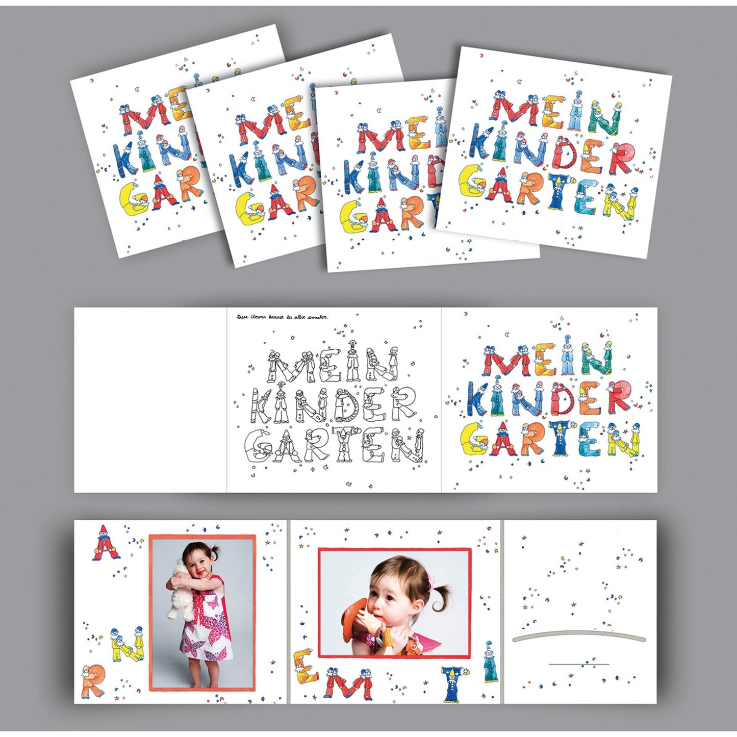 1x25 Daiber Clowns-Mein Kinder- Garten Portrait folders kids