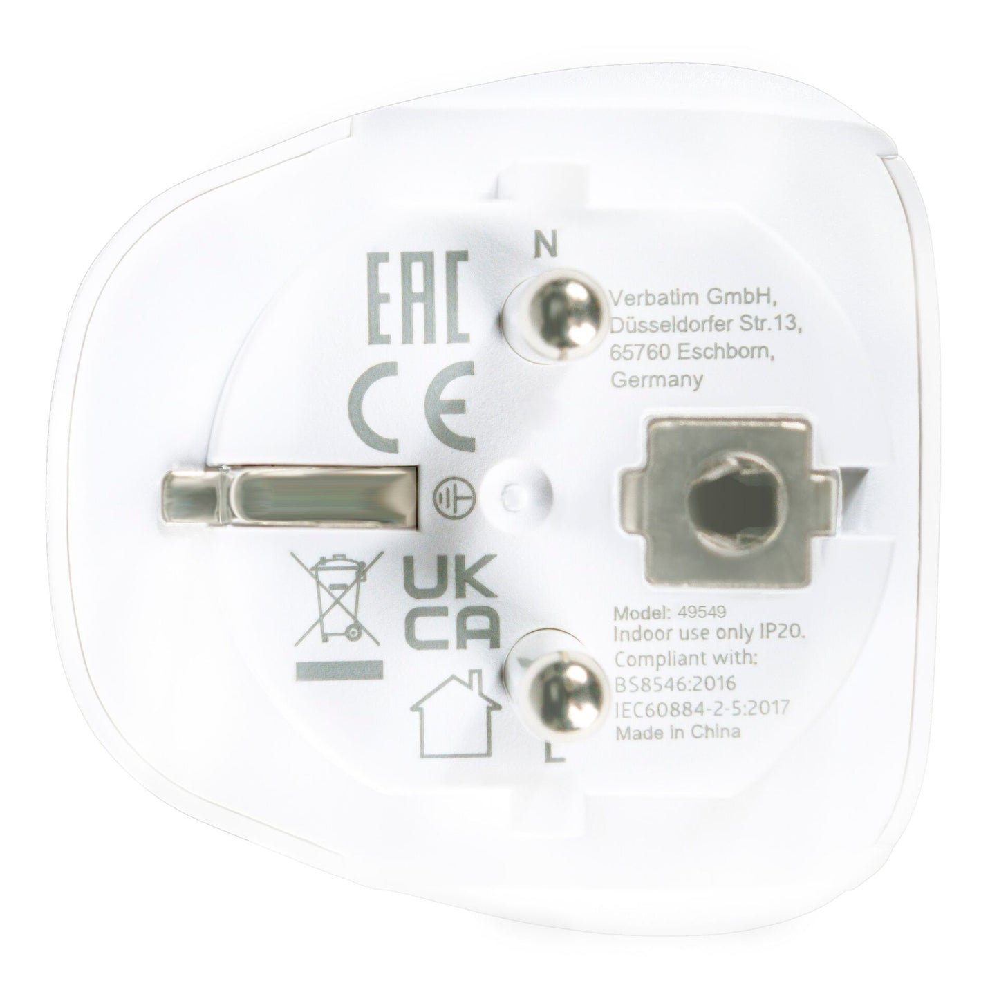 Verbatim World to Europe Travel Adapter Plug white WTEU-02 49549