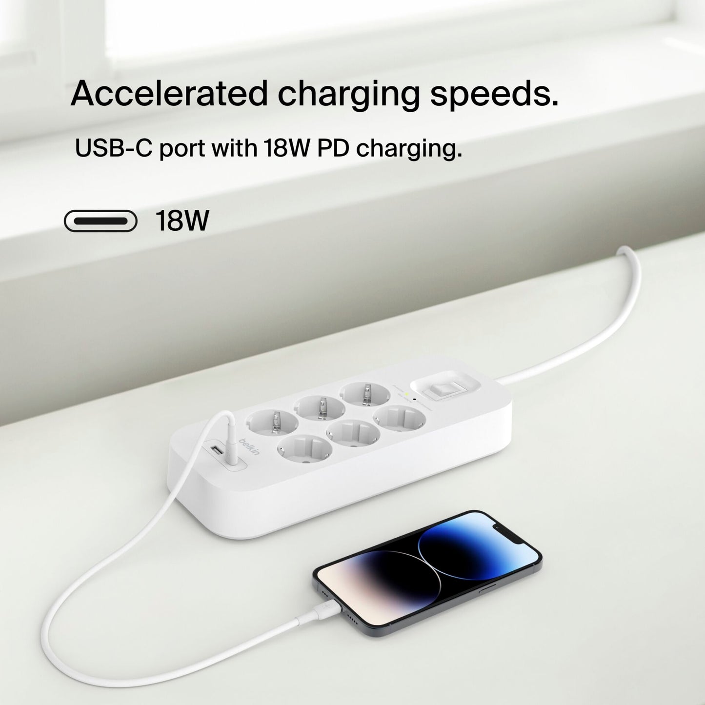 Belkin Surge Socket 6-fold, USB-A+C, 650J.SRB002VF2M
