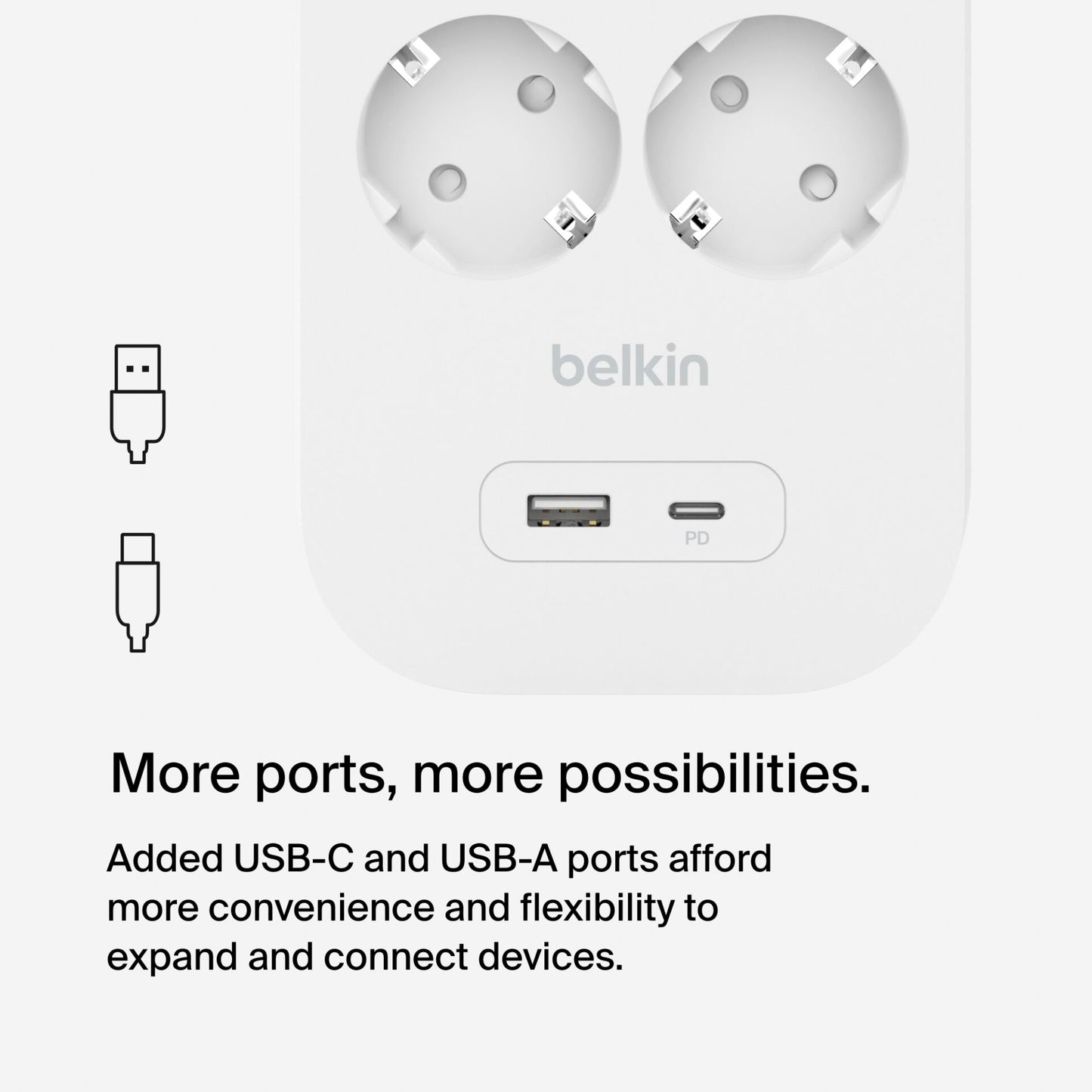 Belkin Surge Socket 6-fold, USB-A+C, 650J.SRB002VF2M
