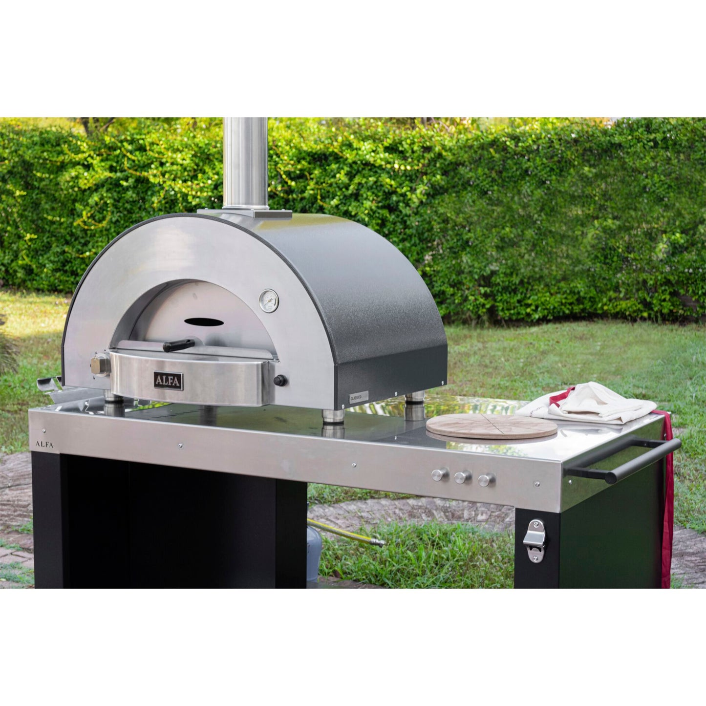 Alfa Forni Classico 2 Pizze Hybrid Grey
