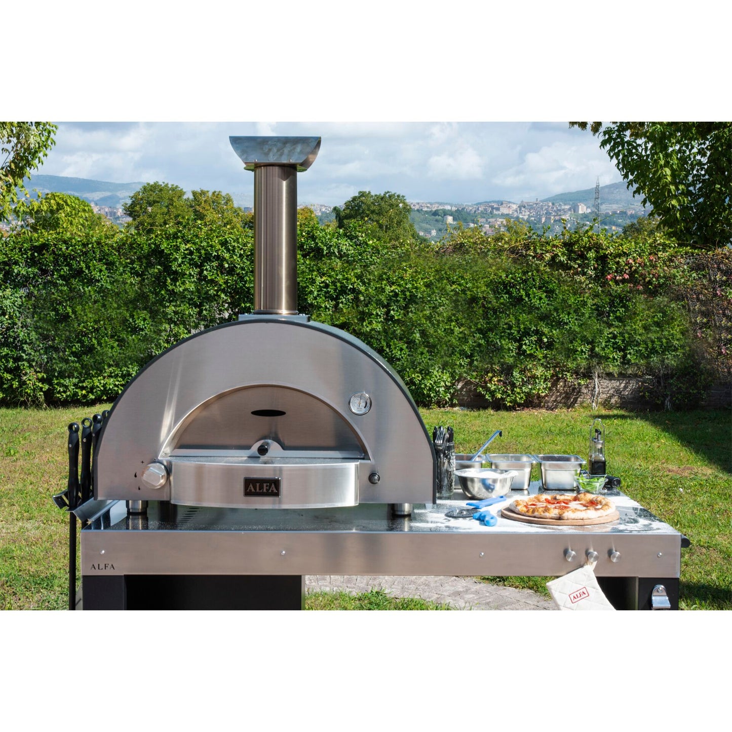 Alfa Forni Classico 2 Pizze Hybrid Grey