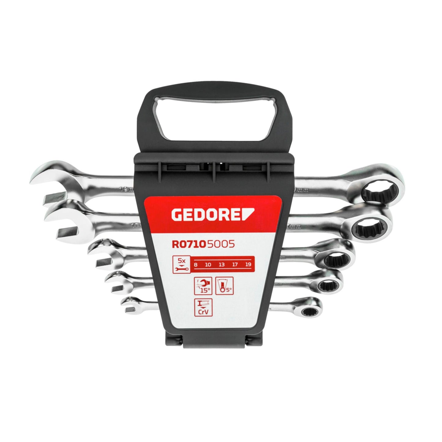 GEDORE red Ratchet Spanner Set metric 5-pieces