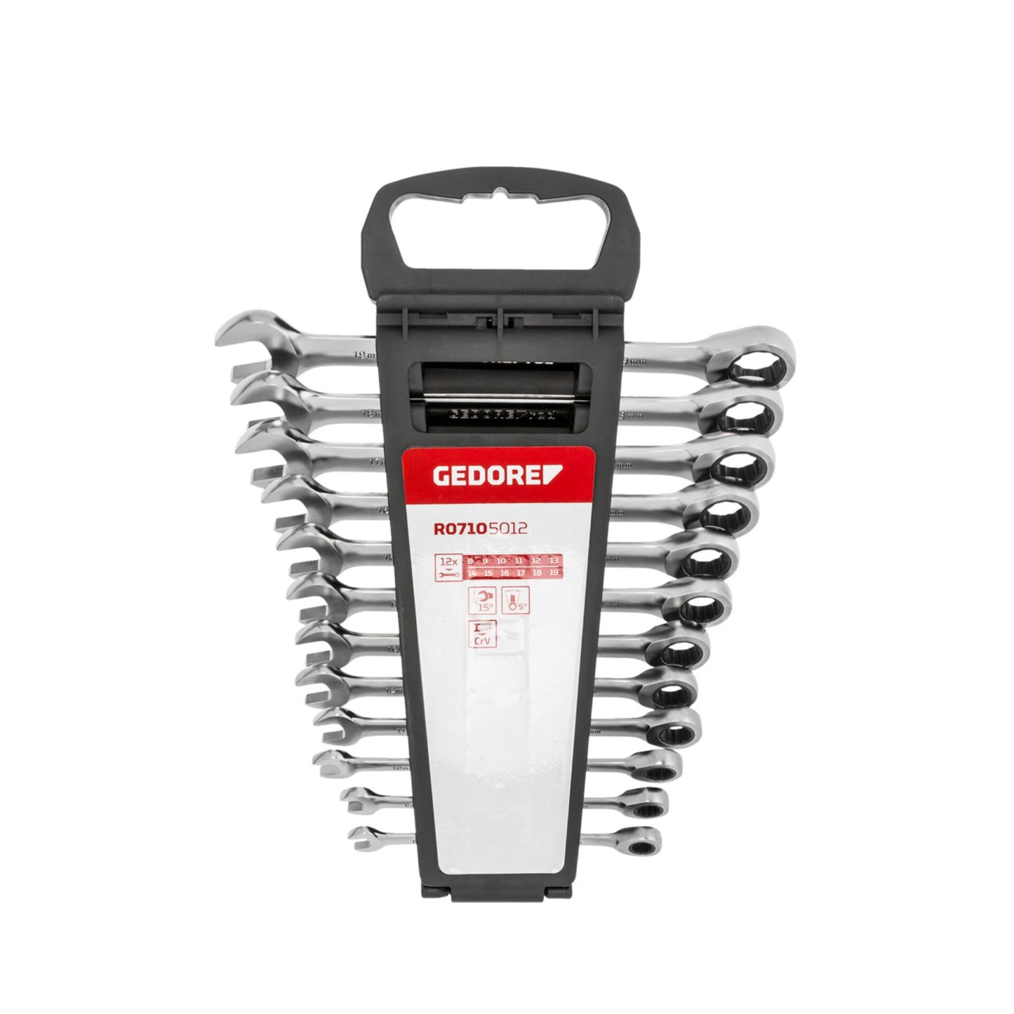 GEDORE red Ratchet Spanner Set metric 12-pieces