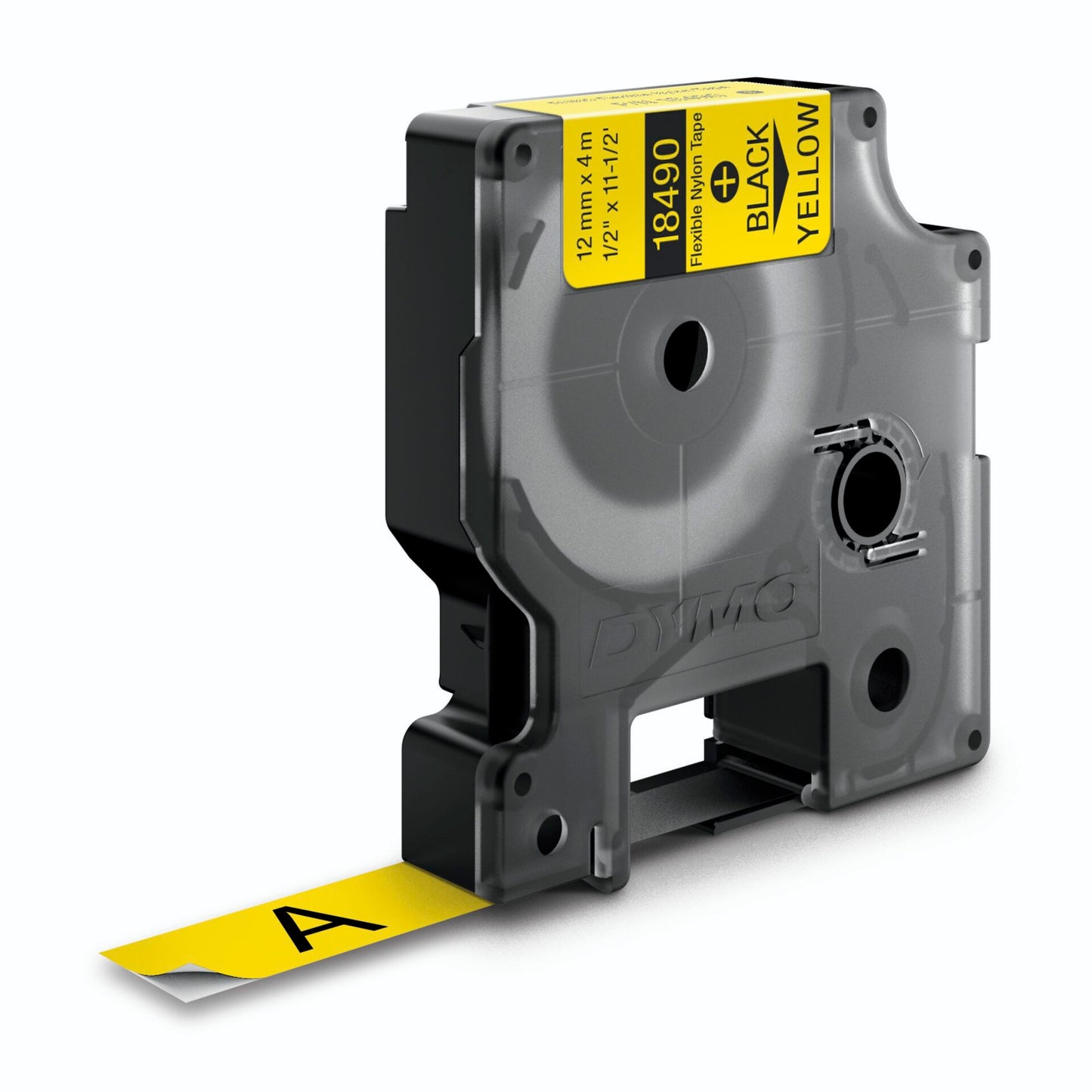 Dymo Rhino Flexible Nylon Tape 12 mm x 3,5 m black to yellow