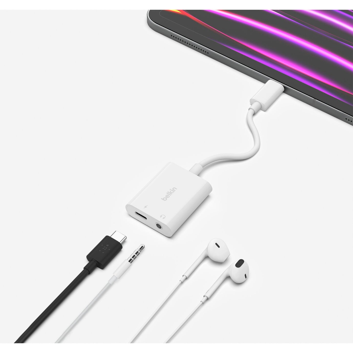Belkin RockStar 3,5mm Audio- and USB-C Ladeadap. white NPA004btWH