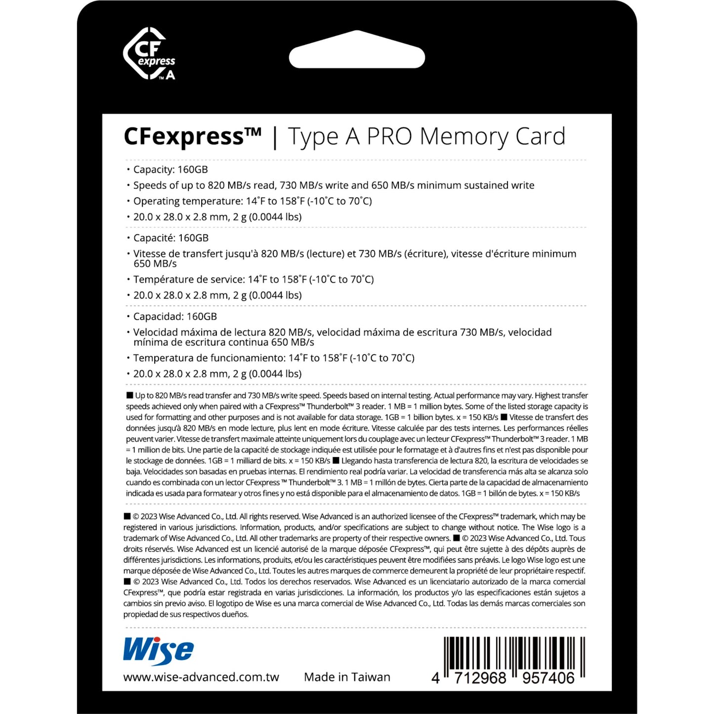 Wise CFexpress Type A PRO 160GB WI-CFX-A160P