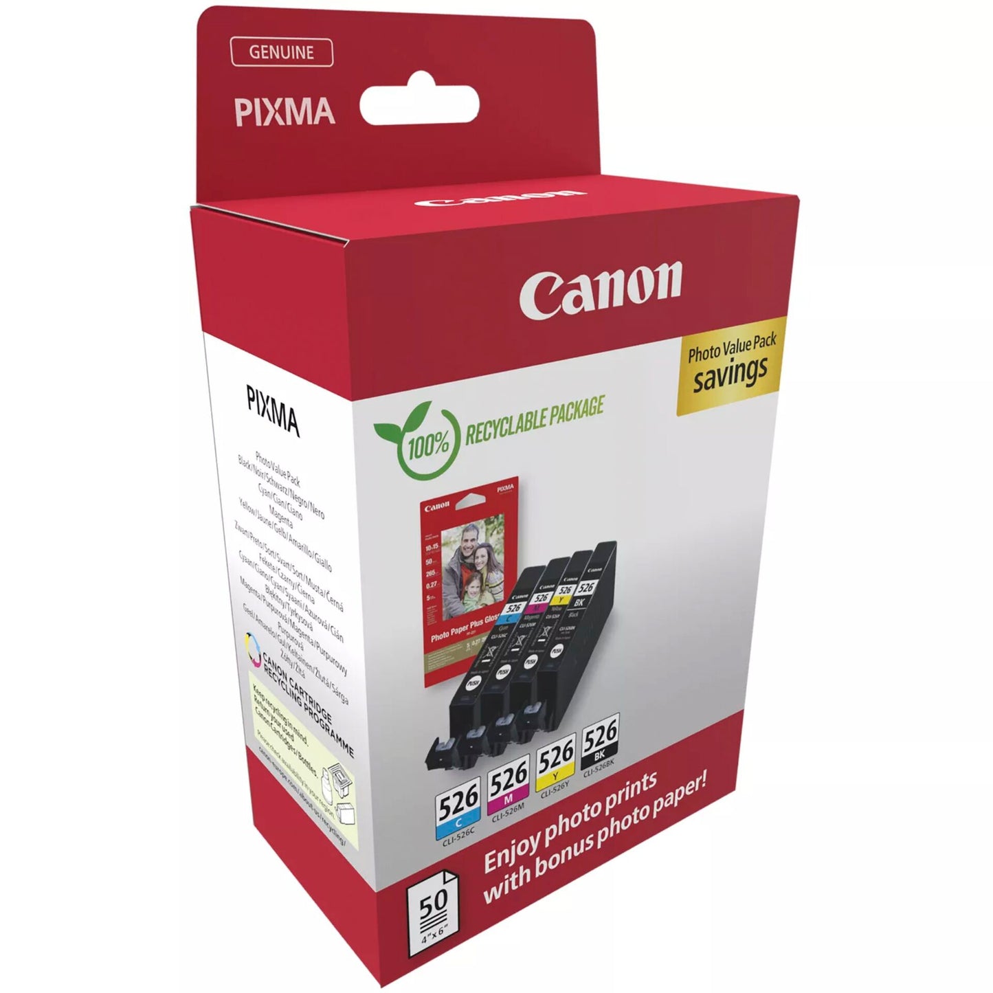Canon CLI-526 BK/C/M/Y Photo Value Pack