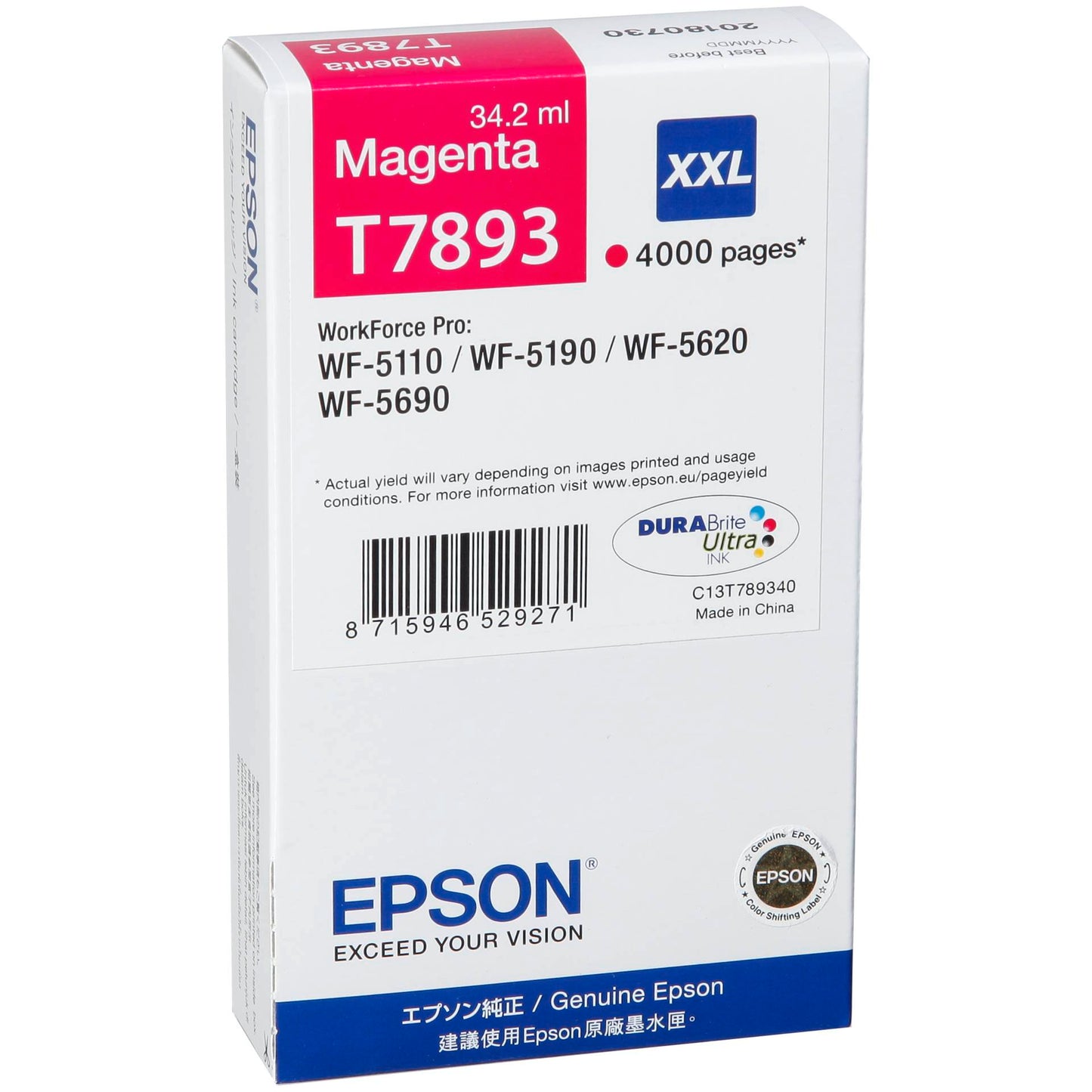 Epson DURABrite Ultra Ink XXL ink cartridge magenta T 7893