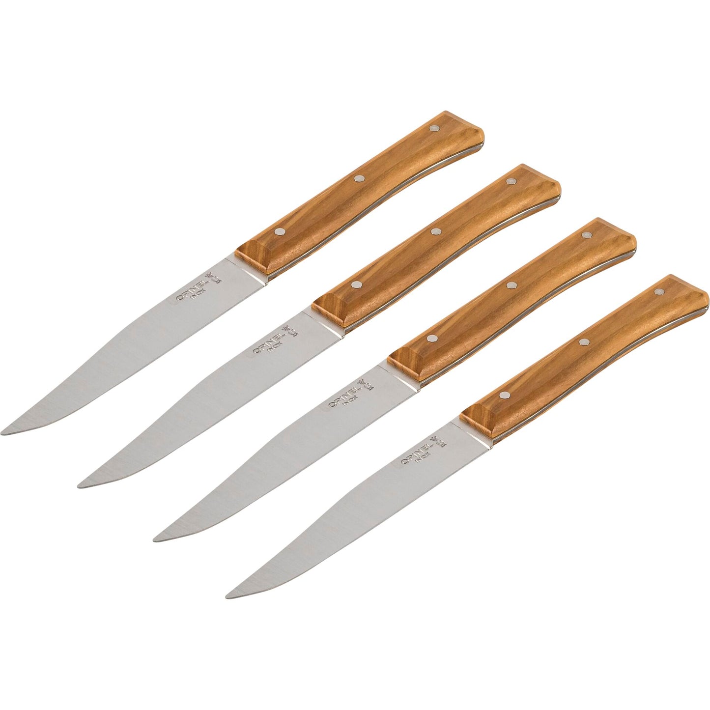 Opinel Table Knives Facette Set of 4 Olive Wood