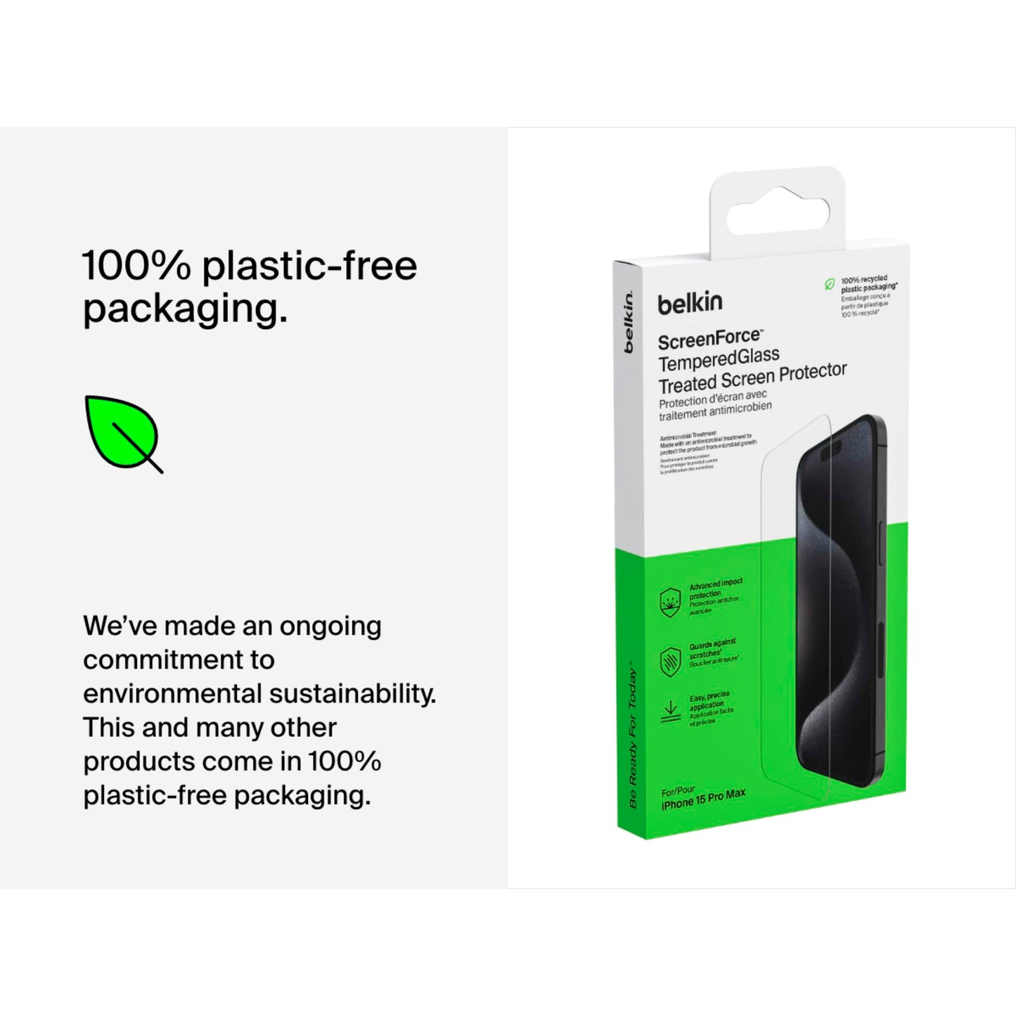 Belkin Screenforce Tempered Gl. antib.iPhone 15 Pro Max OVA138ZZ