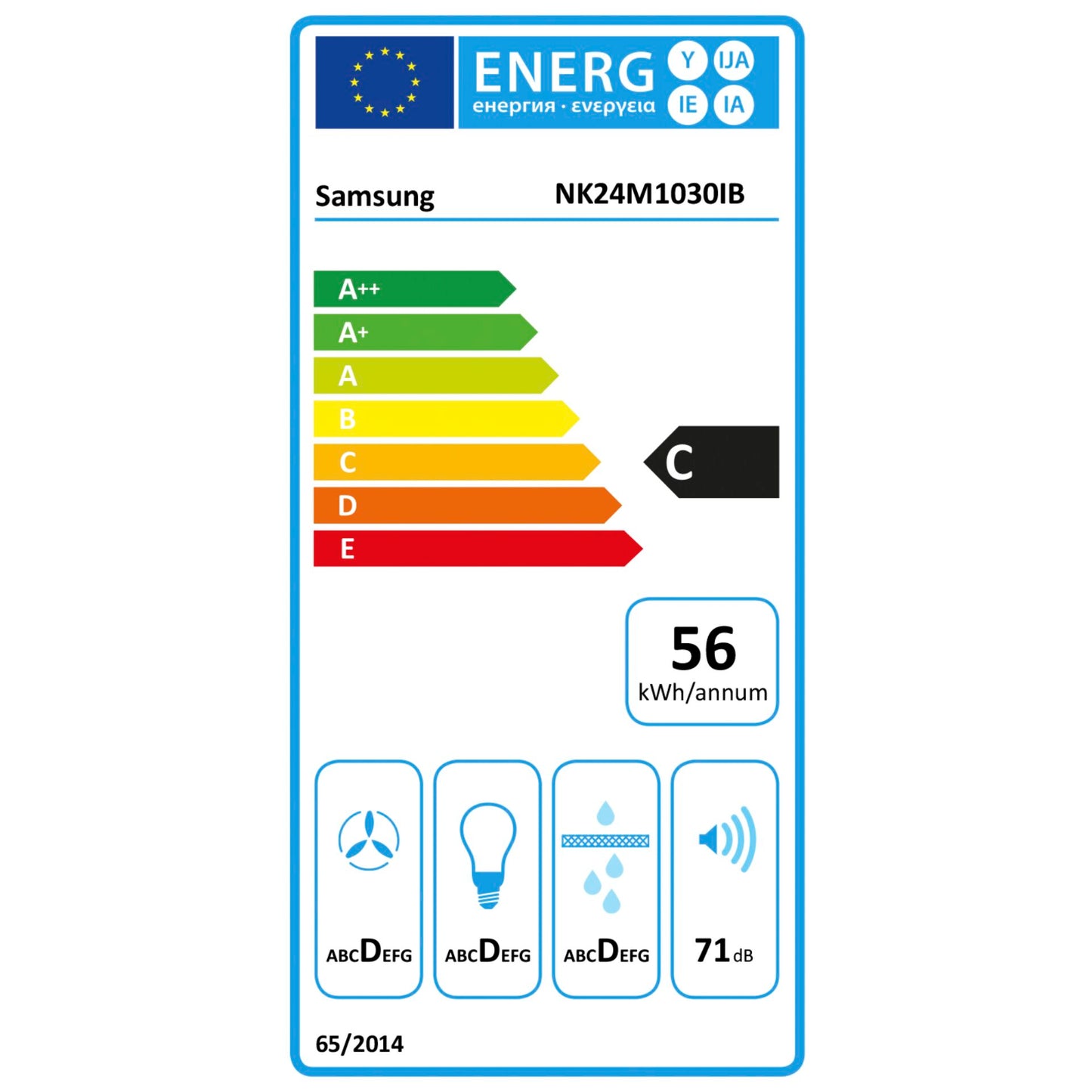 Samsung NK24M1030IB/UR 60cm, Pull-out cooker bonnet