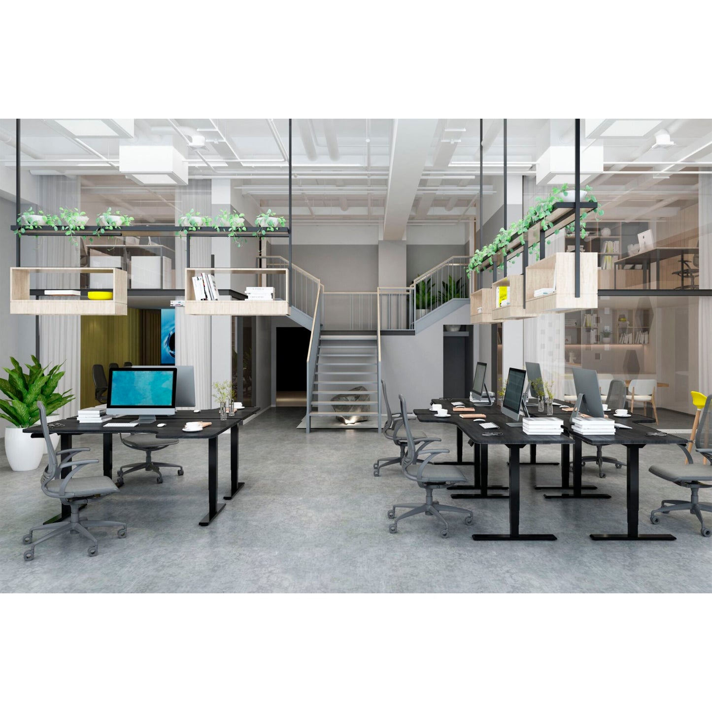 DIGITUS Electrically height-adj. Table Dual-Motor 3 Steps black