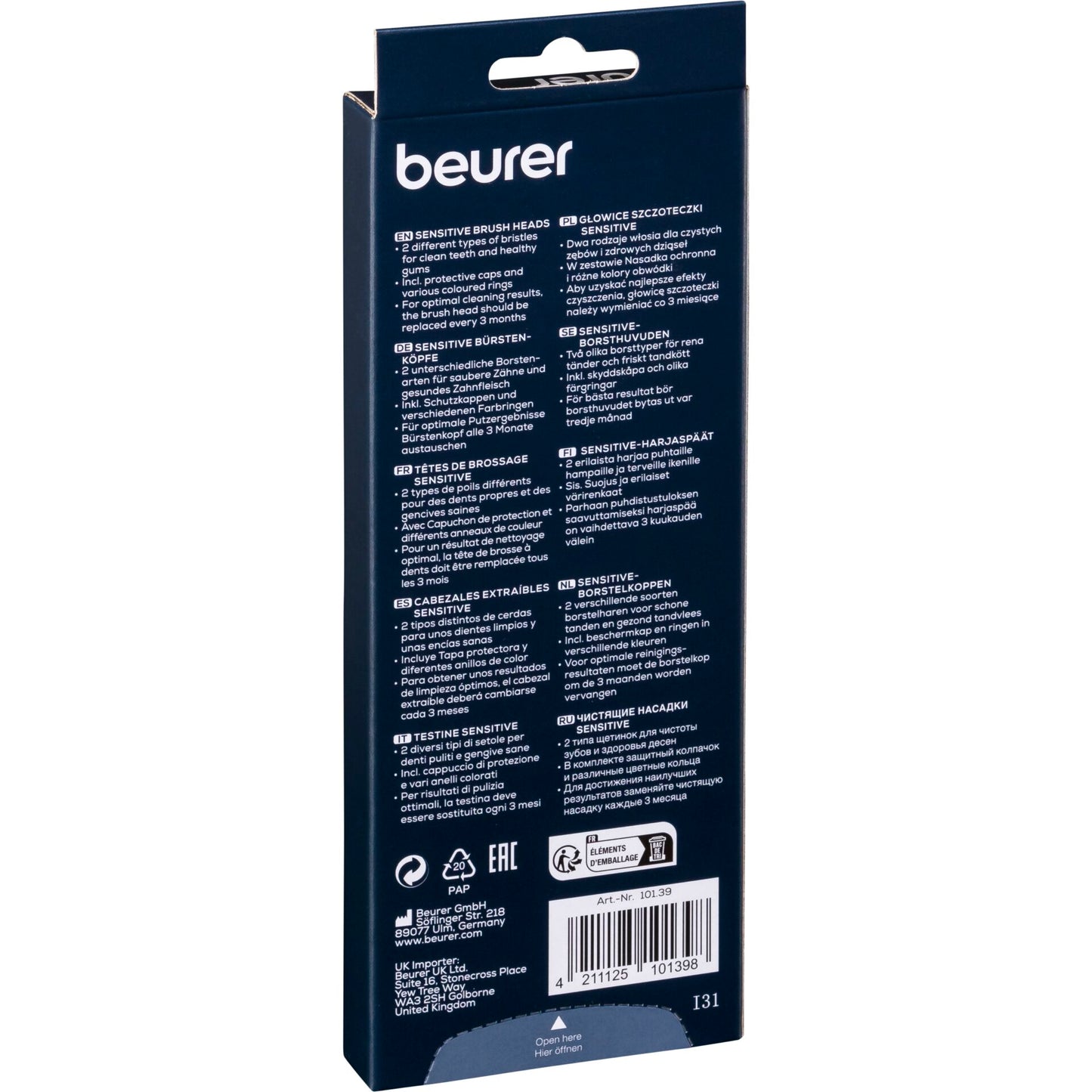 Beurer TB 30/50 Brush Head Sensitive 8x