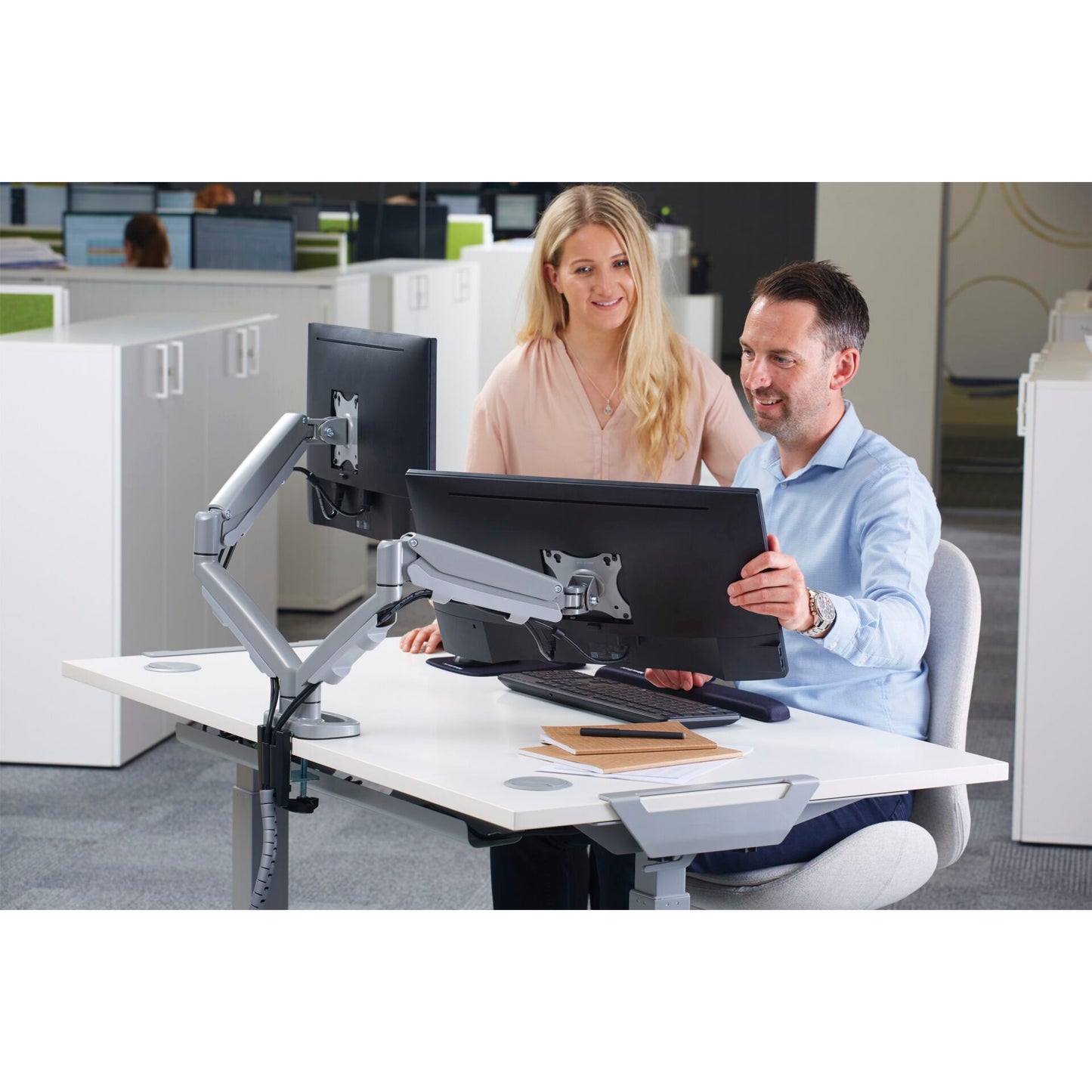 Fellowes Eppa Double Monitorarm silver