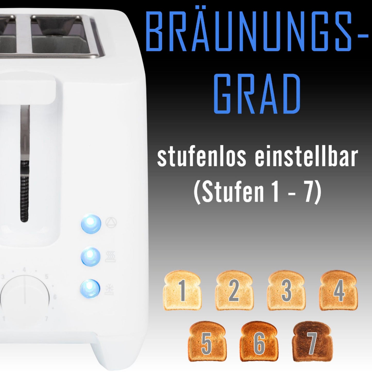 Bomann TA 6065 CB white 2 Slice Toaster