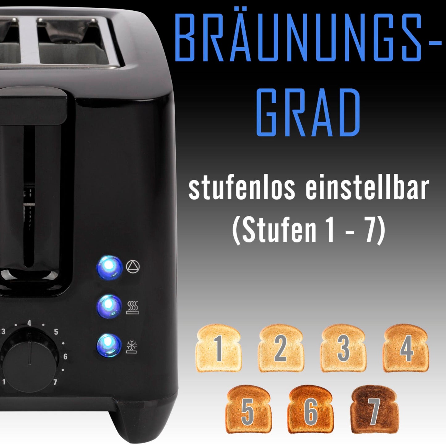 Bomann TA 6065 CB black 2 Slice Toaster