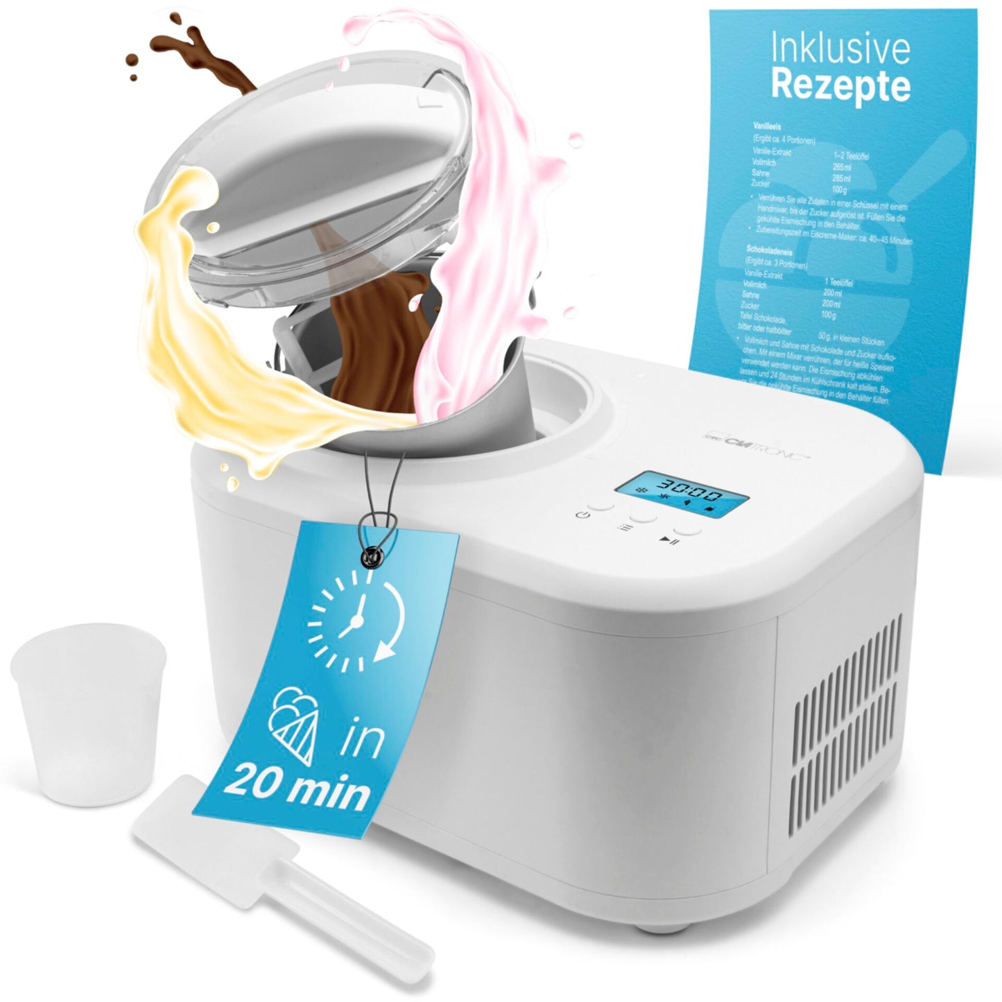 Clatronic ICM 3799 Compressor Ice Cream Maker 1L
