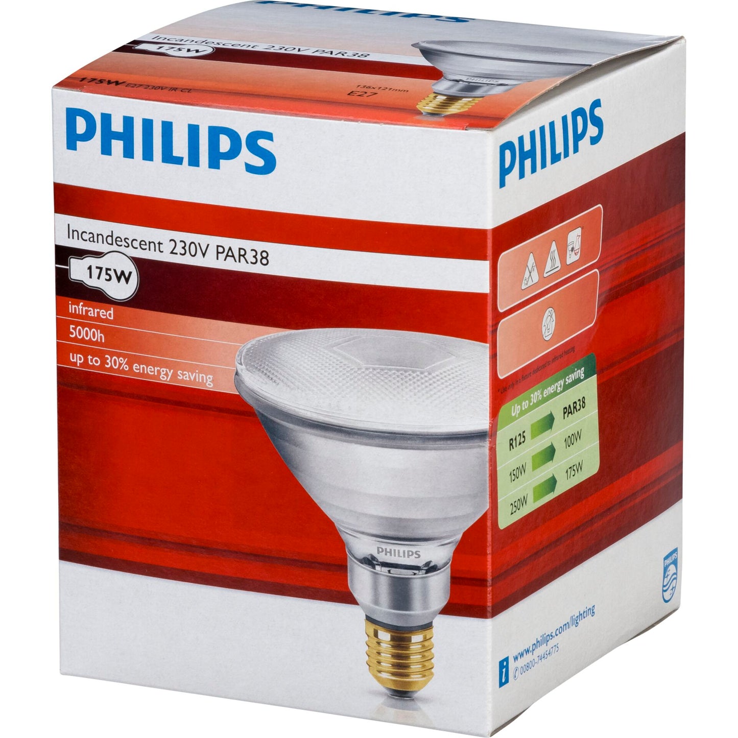 Philips infrared lamp PAR38 IR 175W E27 230 CL