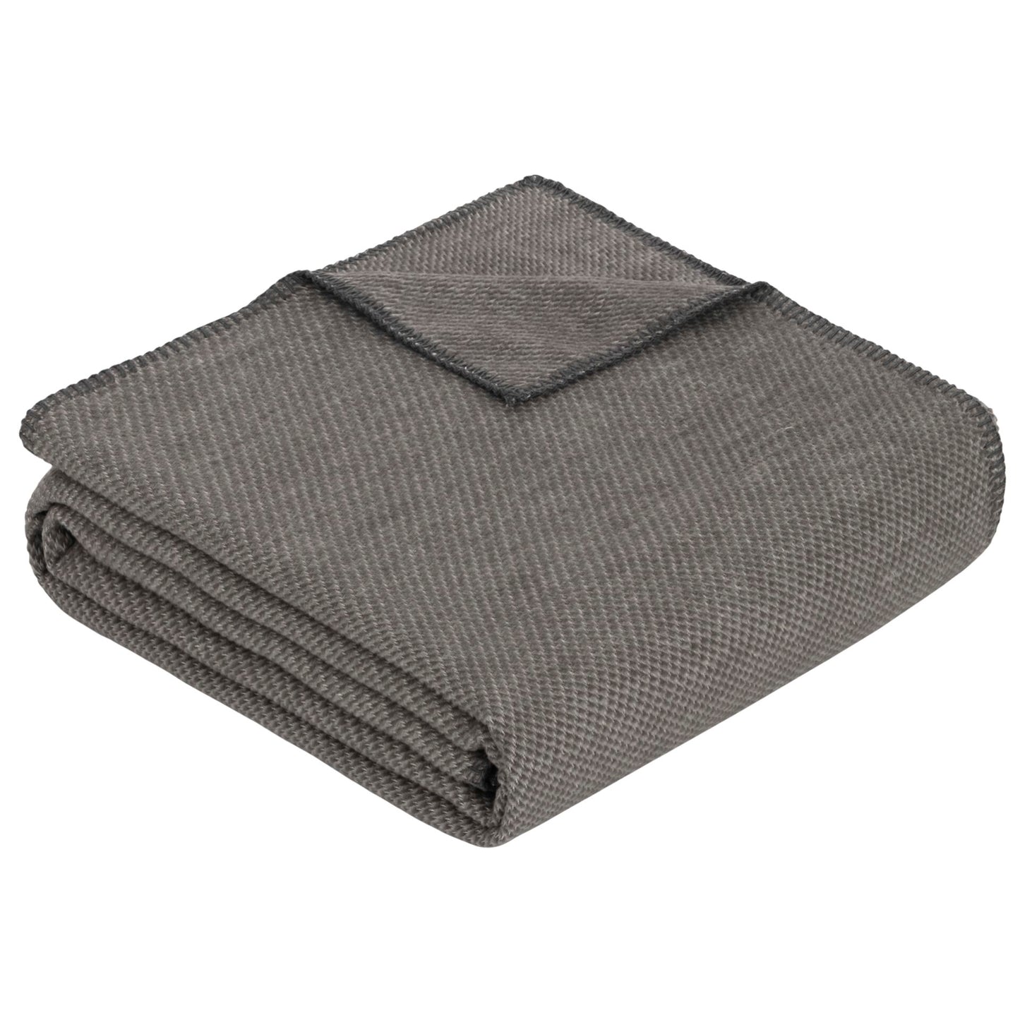 Ibena Uni Structure Blanket grey Charlotte GOTS, 140x200cm