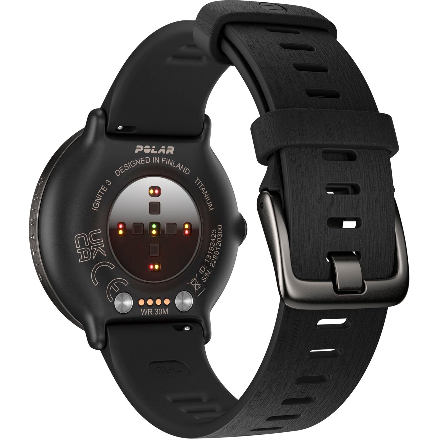 Polar Ignite 3 Titanium Silicone Band black