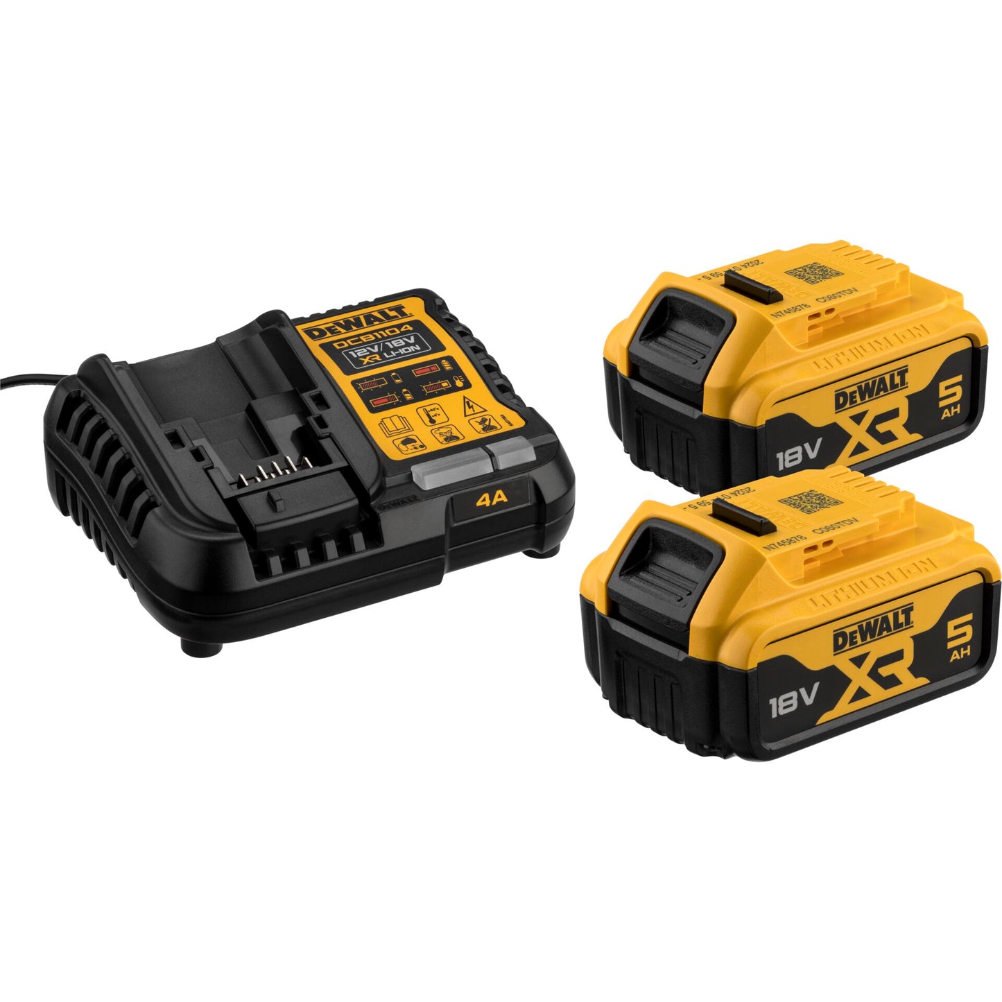 DeWalt DCB1104P2-QW 2x 18V 5Ah Battery Set
