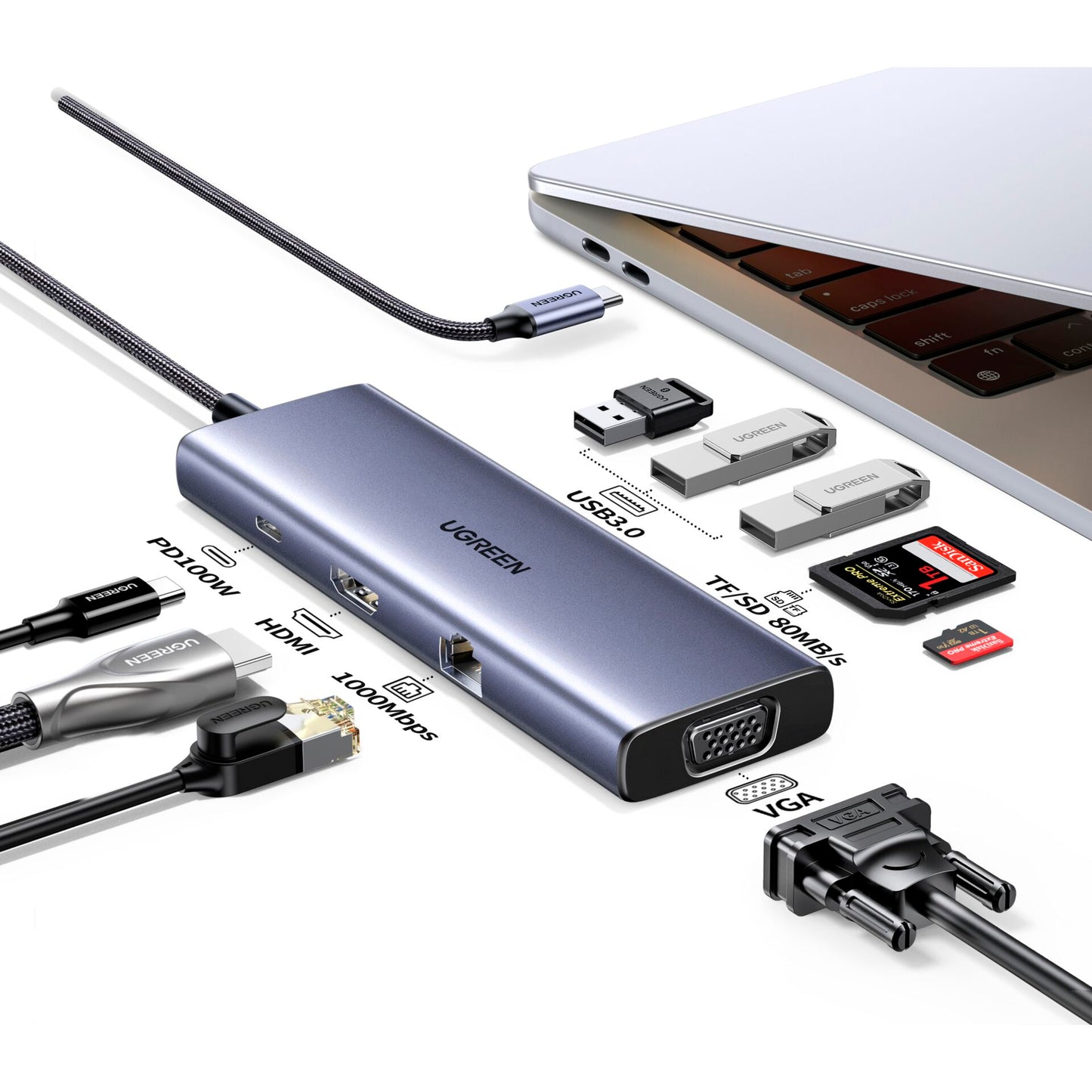 UGREEN USB-C 9-in-1 Hub with 4K HDMI