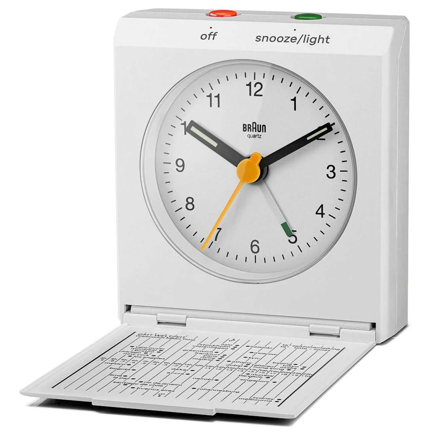 Braun BC 05 W Quartz Foldable Alarm Clock White