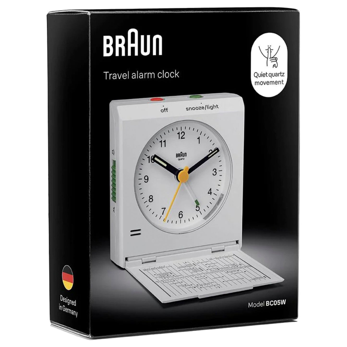Braun BC 05 W Quartz Foldable Alarm Clock White
