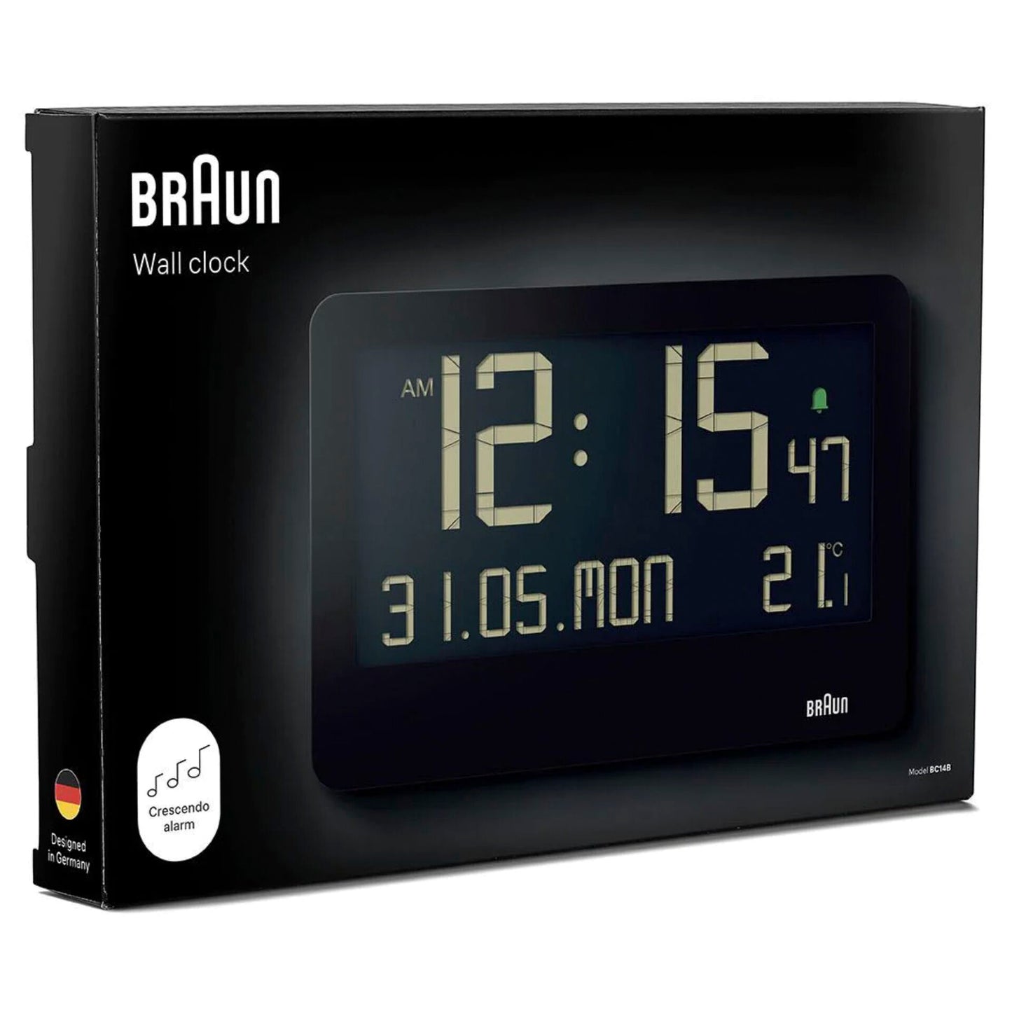 Braun BC 14 black Quartz Wall Clock digital