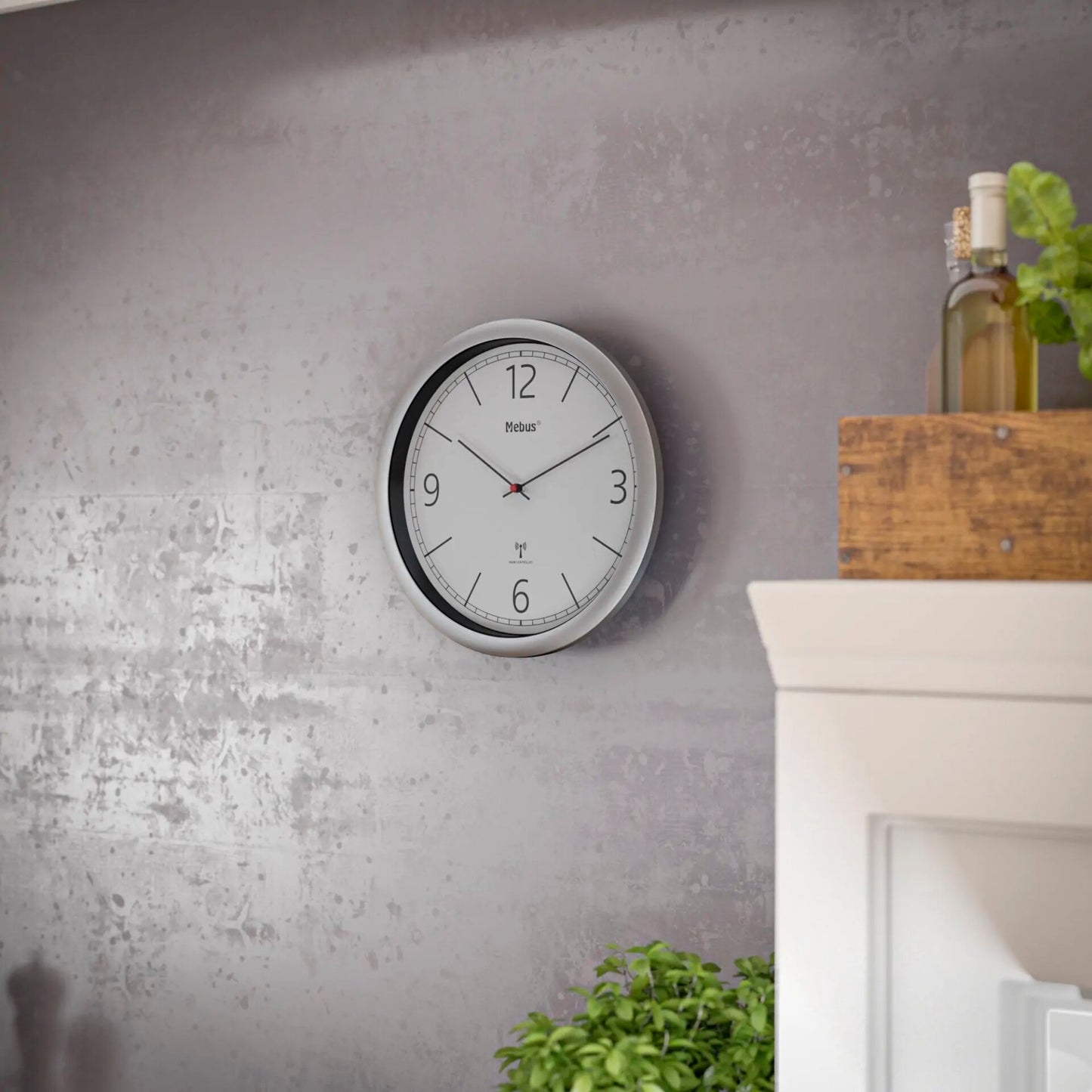 Mebus 19810 radio wall clock grey/silver