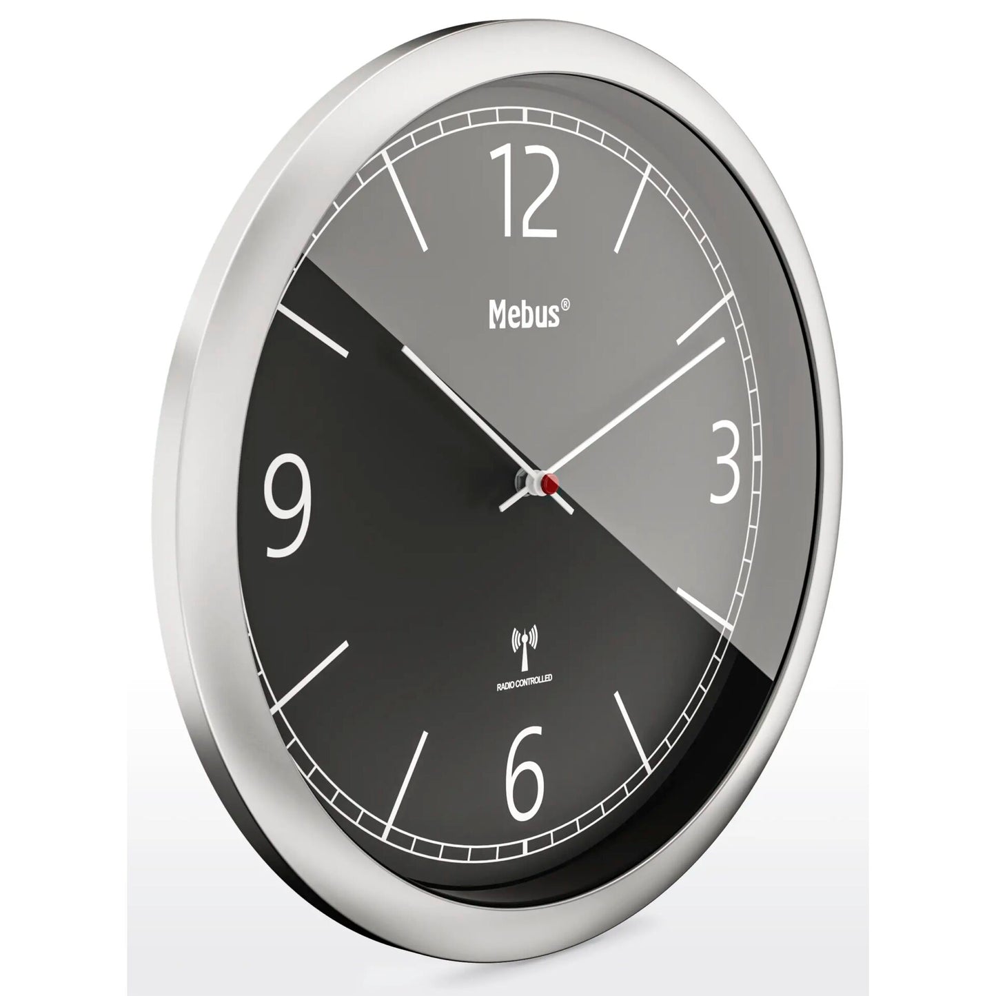 Mebus 19813 radio wall clock black/silver