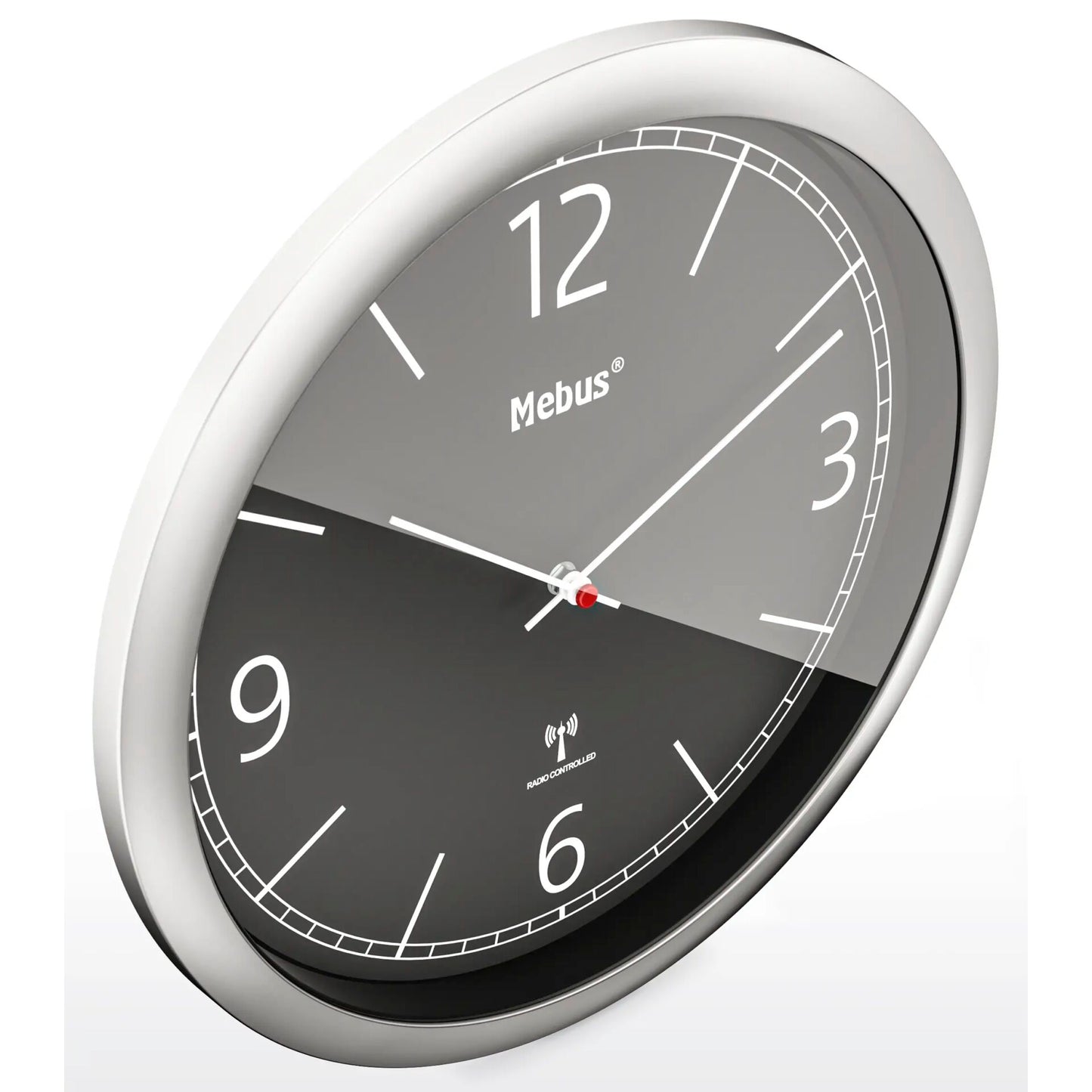 Mebus 19813 radio wall clock black/silver