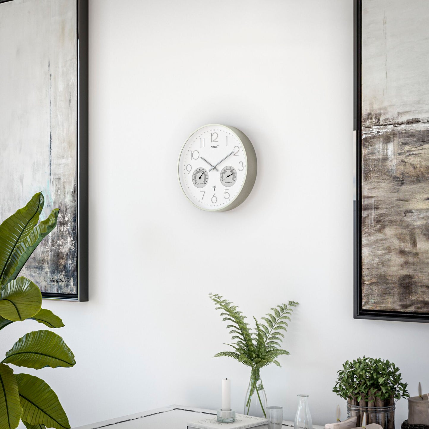 Mebus 12989 radio wall clock with Thermo-Hygrometer