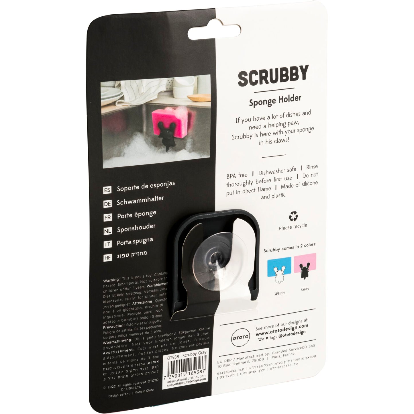 OTOTO Scrubby Grey Sponge Holder