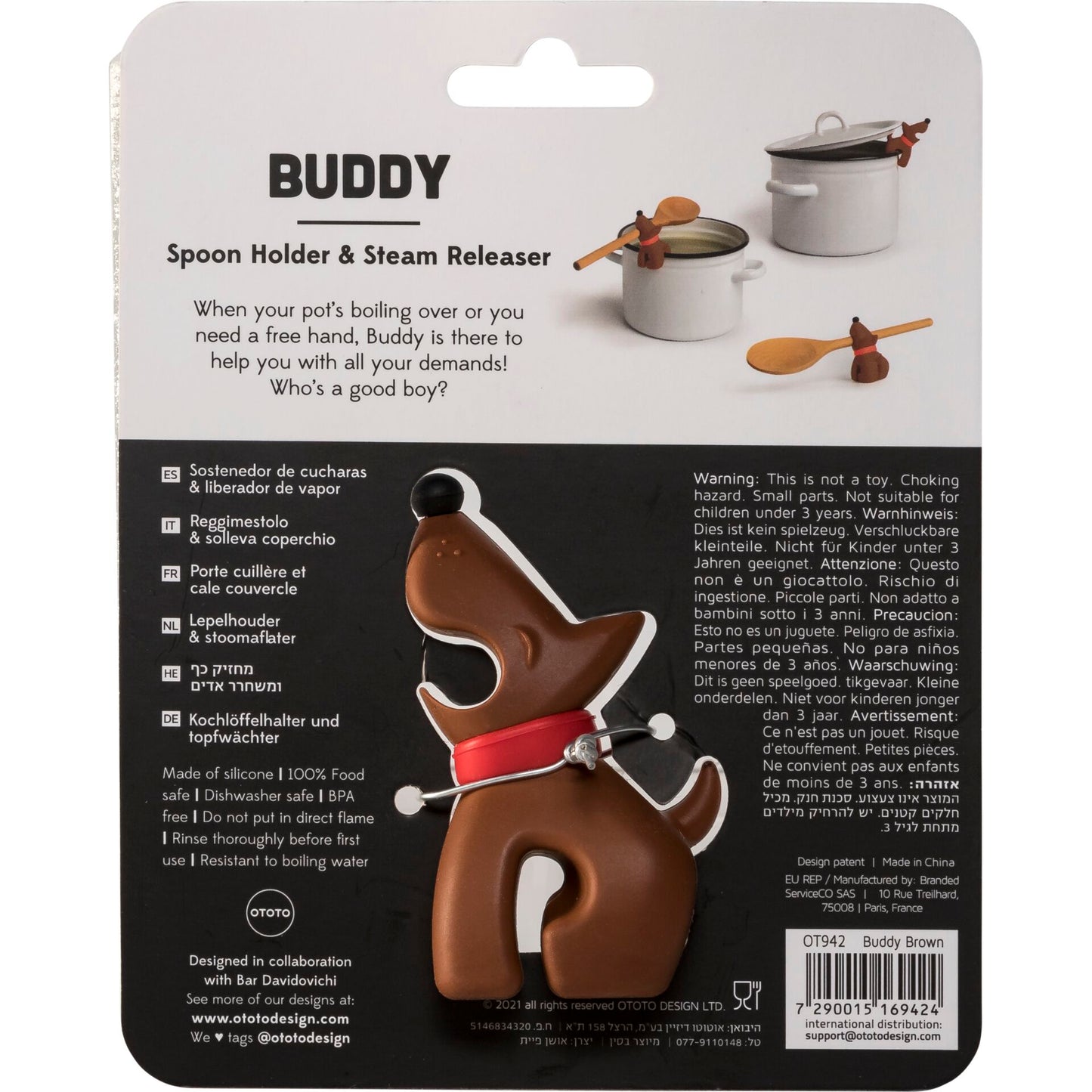 OTOTO Buddy Brown Spoon Holder & Steam Releaser
