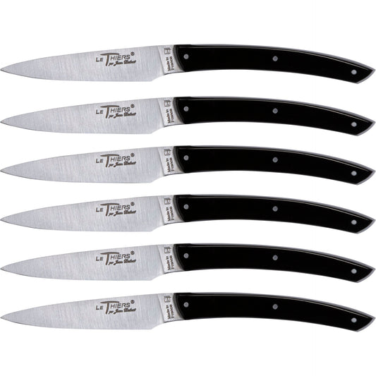 Laguiole Jean Dubost Knife Set 6 pcs., Acrylic Black
