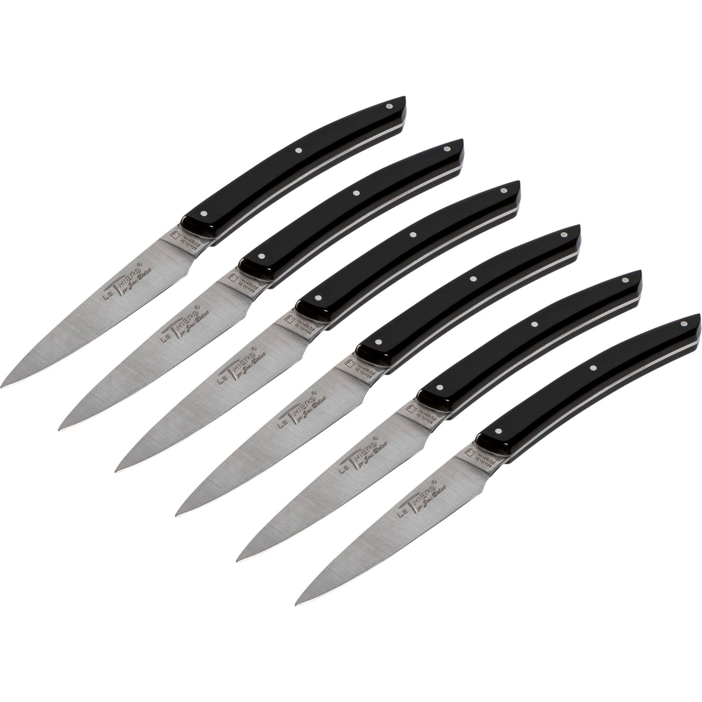 Laguiole Jean Dubost Knife Set 6 pcs., Acrylic Black