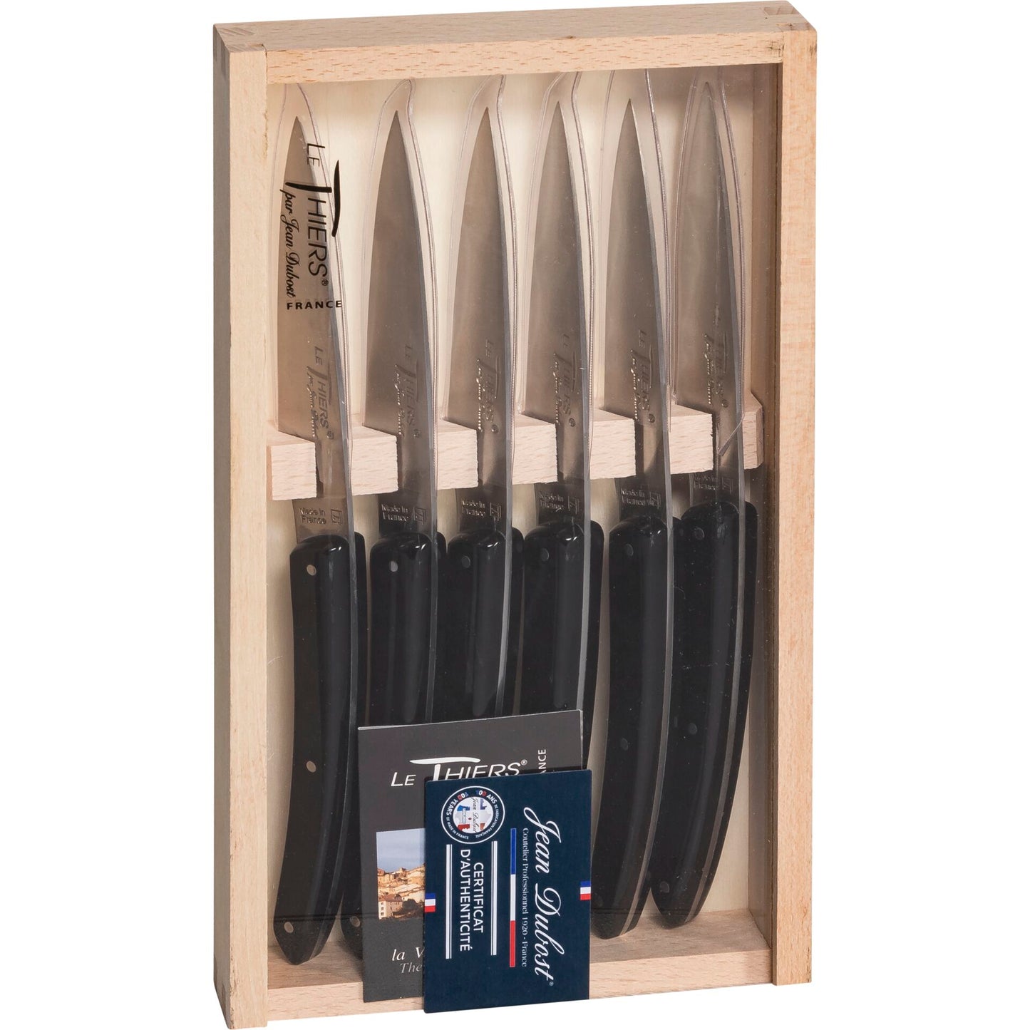 Laguiole Jean Dubost Knife Set 6 pcs., Acrylic Black