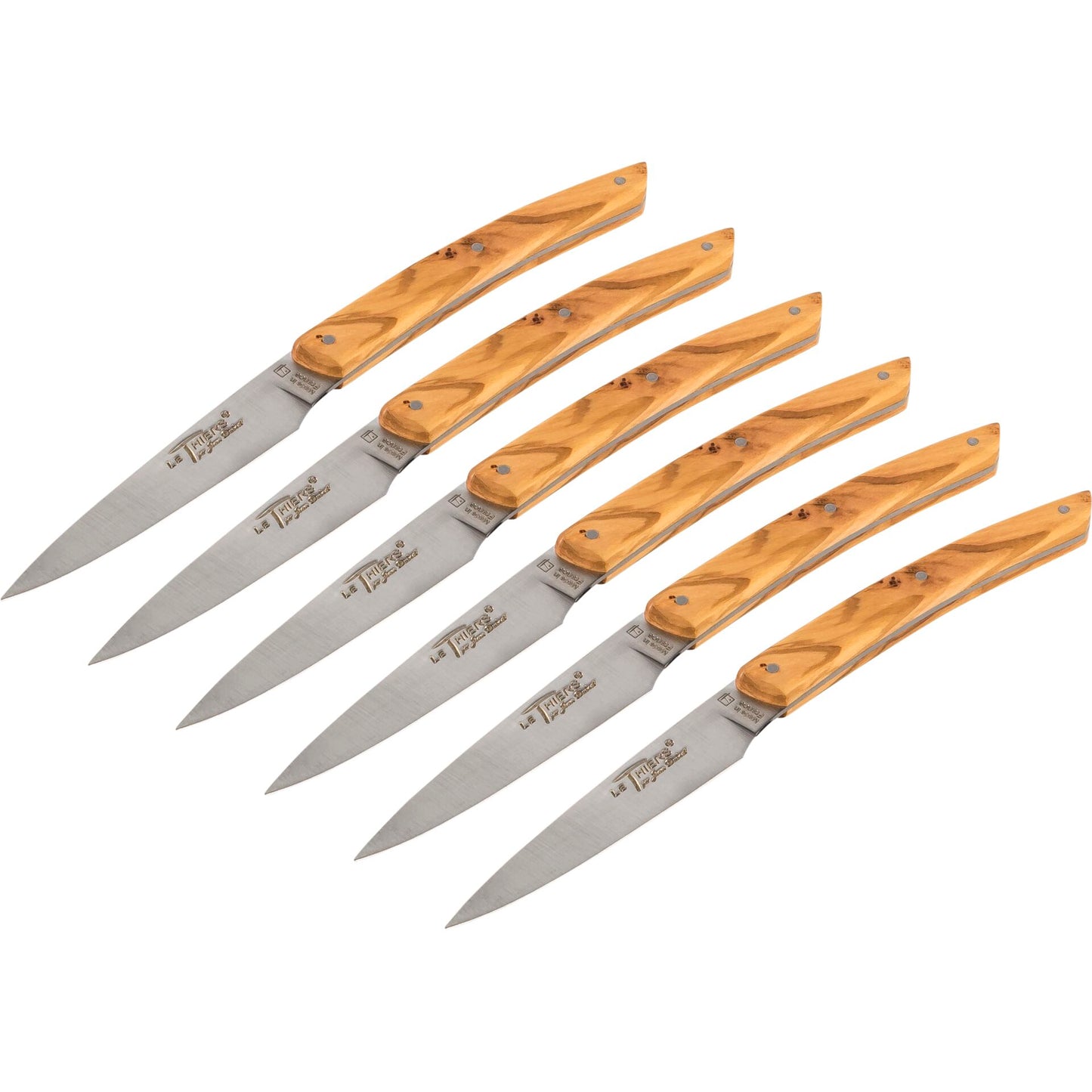 Laguiole Jean Dubost Knife Set 6 pcs., olive wood