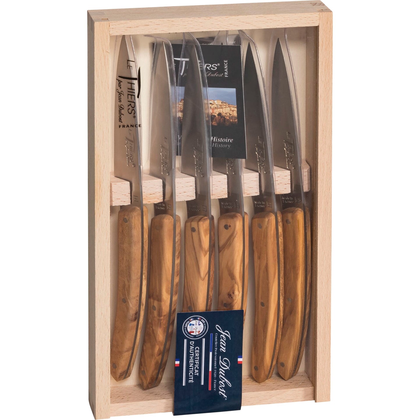 Laguiole Jean Dubost Knife Set 6 pcs., olive wood