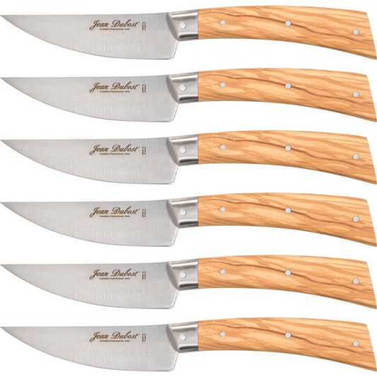 Laguiole Jean Dubost Steak Knife Set 6 pcs., olive