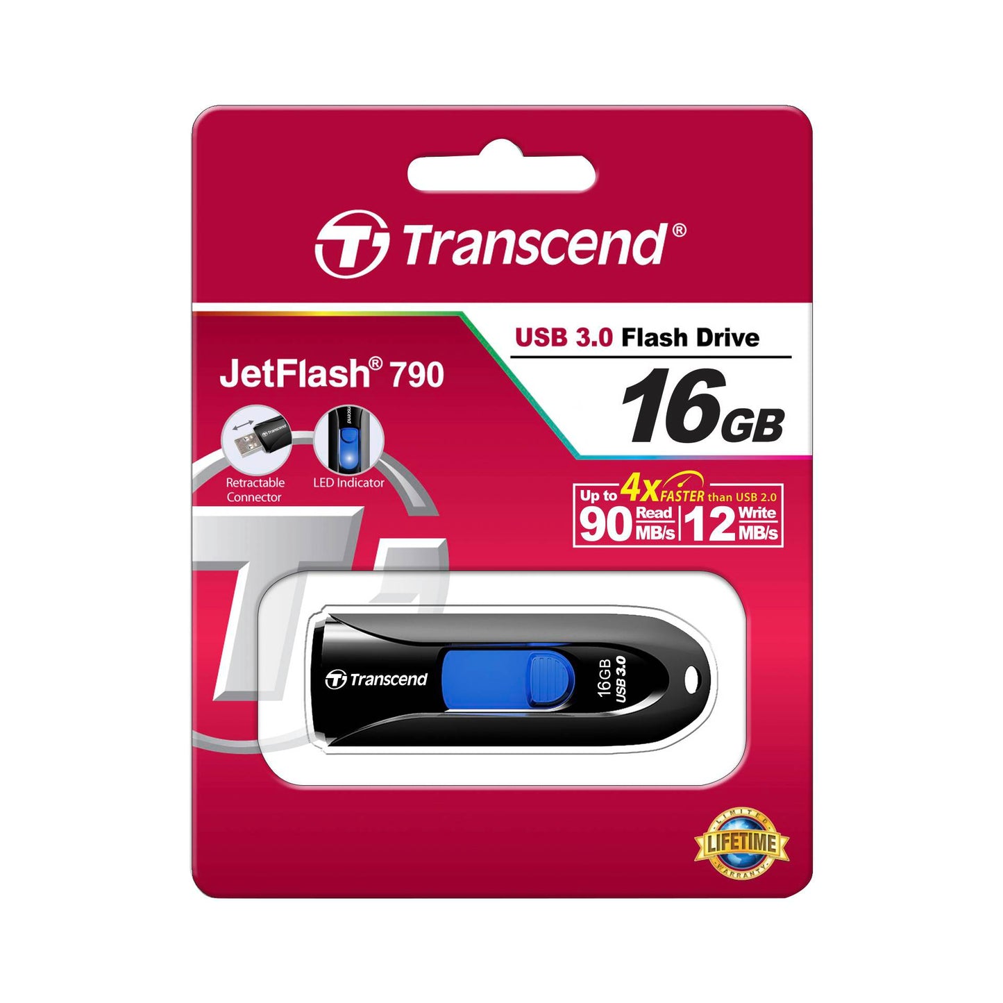 Transcend JetFlash 790 16GB USB 3.1 Gen 1 Black