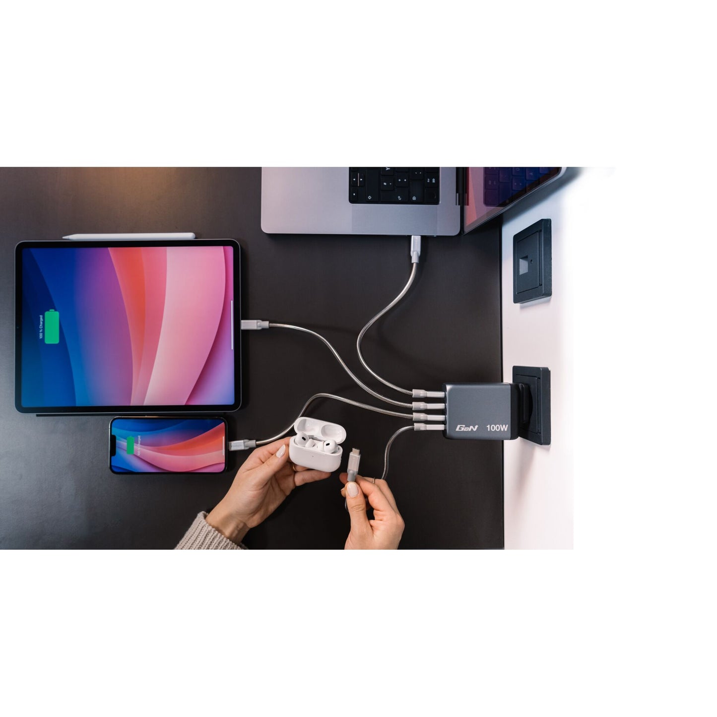 Verbatim GNC-100 GaN Charg. 100W 3xUSB-C PD, 1xUSB-A QC 3.0 32202