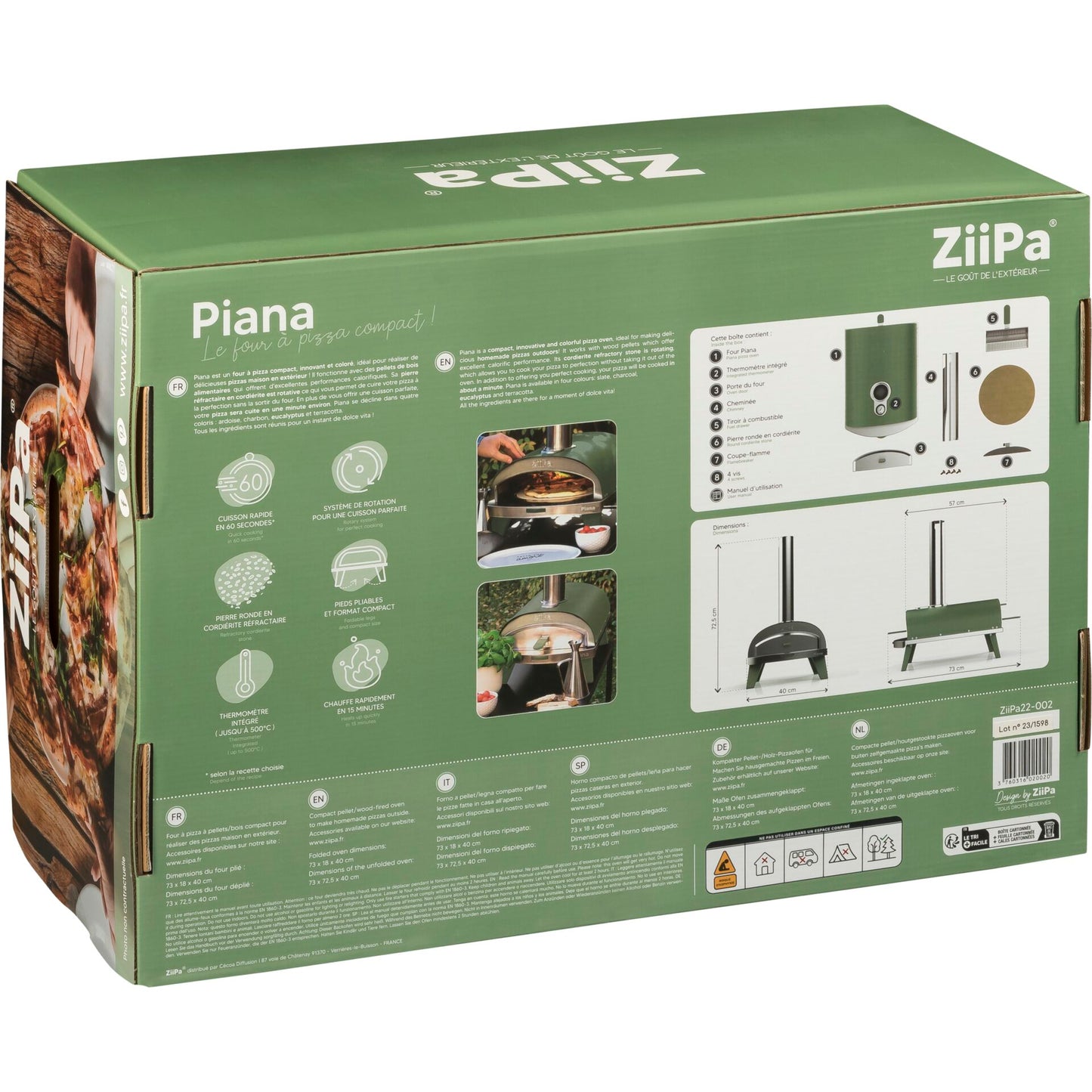 ZiiPa Piana Pellet Pizza Oven Eucalyptus