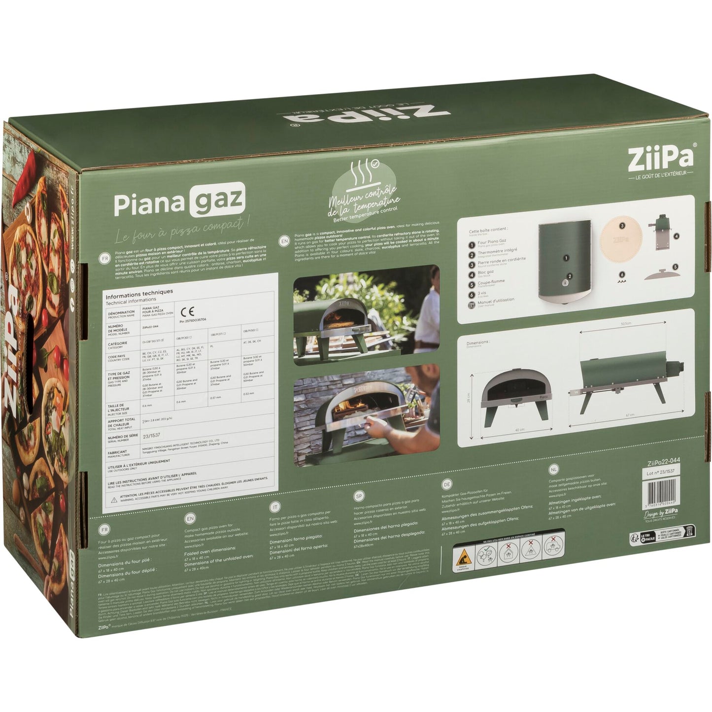 ZiiPa Piana Gas Pizza Oven Eucalyptus