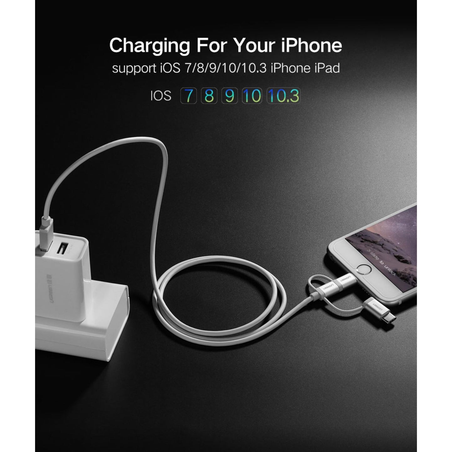 UGREEN 3-in-1 USB2.0-A Multifunction Cable