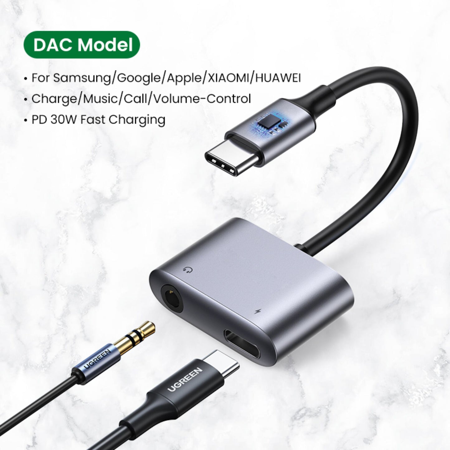 UGREEN USB-C to 3.5mm Audio Adapter with PD