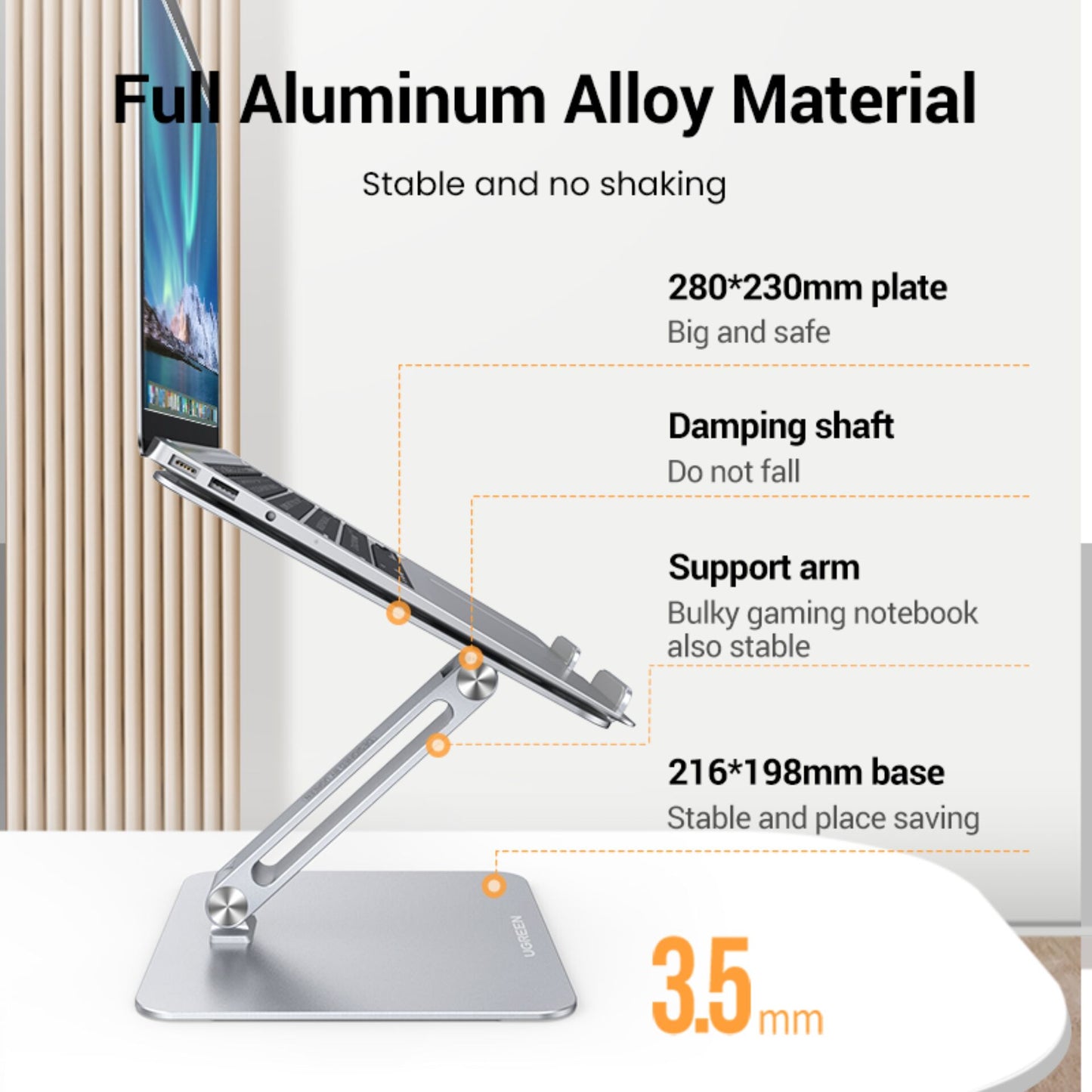 UGREEN Adjustable Laptop Stand Silver
