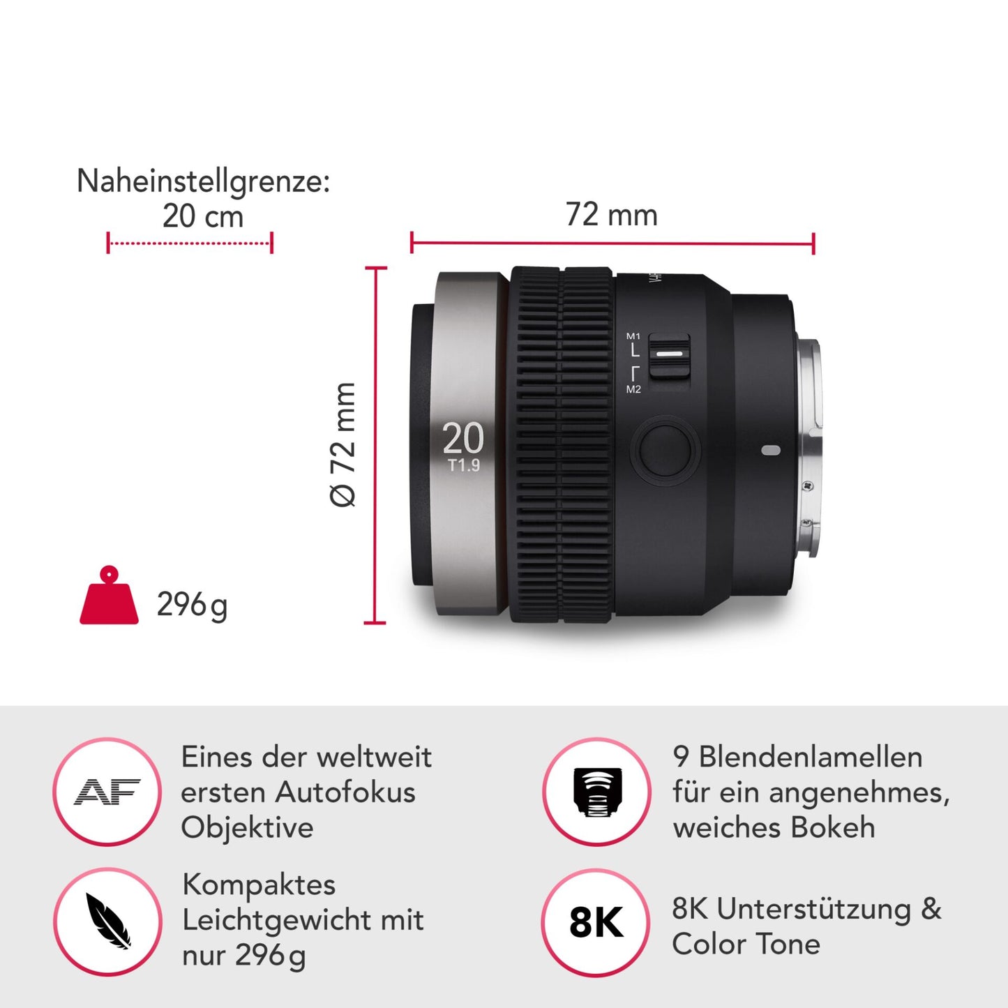 Samyang V-AF T 1,9/20 FE Sony E